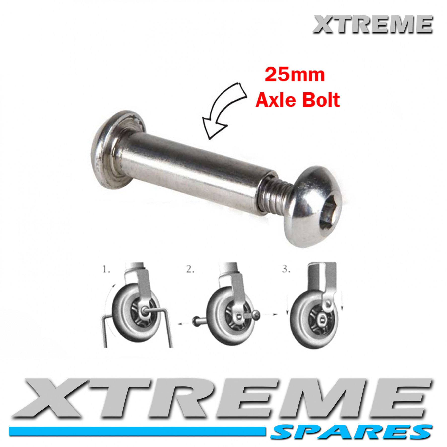 PUSH SCOOTER 25MM WHEEL AXLE BOLT 