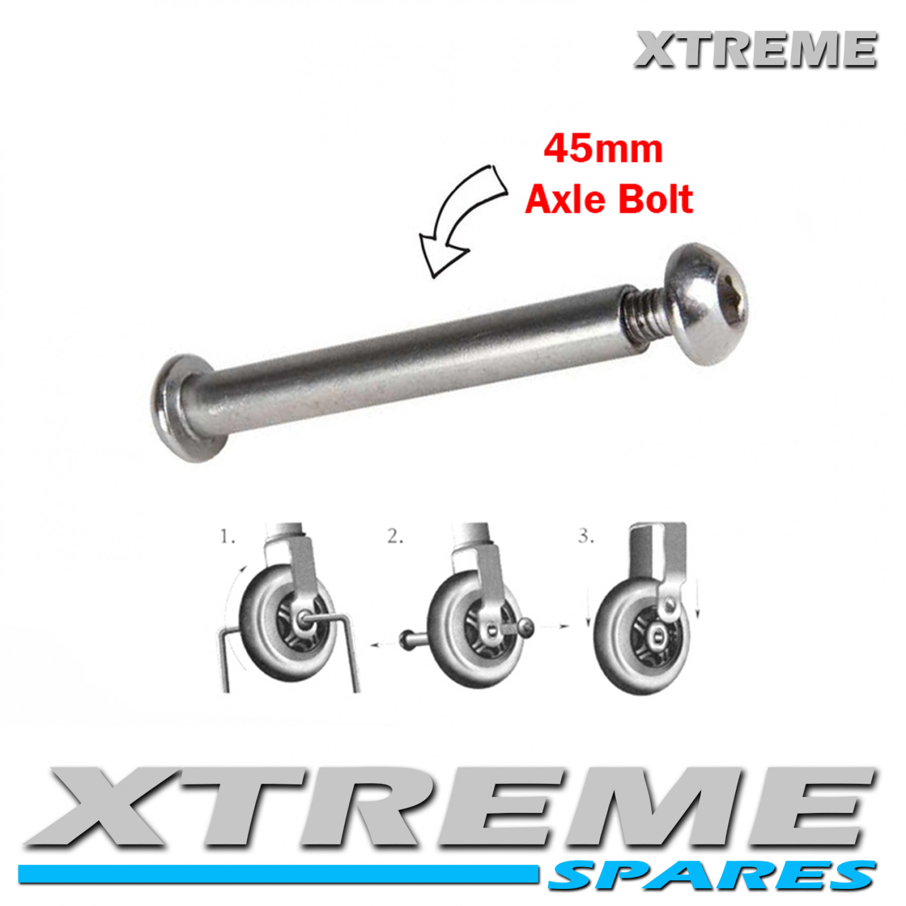 PUSH SCOOTER 45MM WHEEL AXLE BOLT 