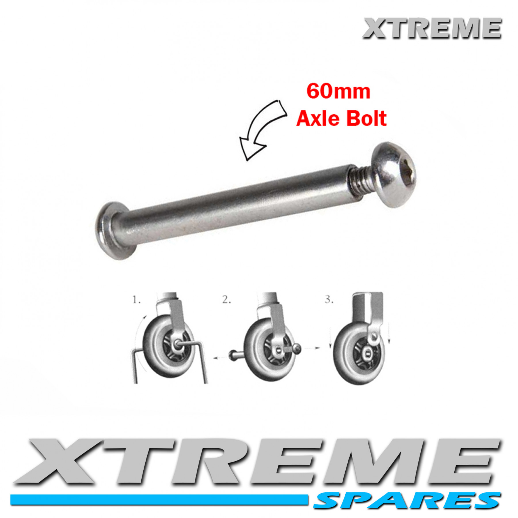 PUSH SCOOTER 60MM WHEEL AXLE BOLT 