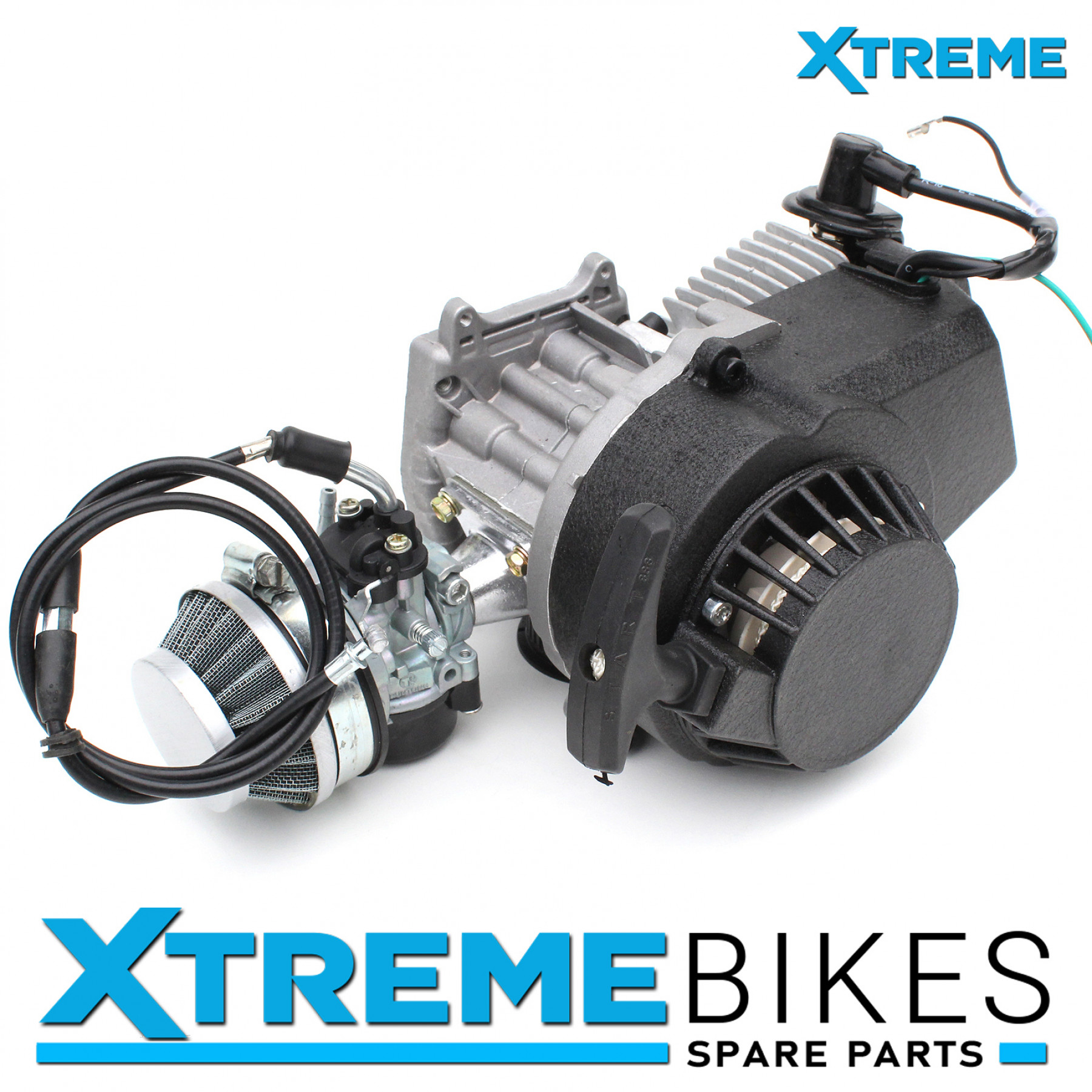 MINI DIRT BIKE/ QUAD BIKE COMPLETE ENGINE INCL UPGRADED CLUTCH + CARB + THROTTLE CABLE