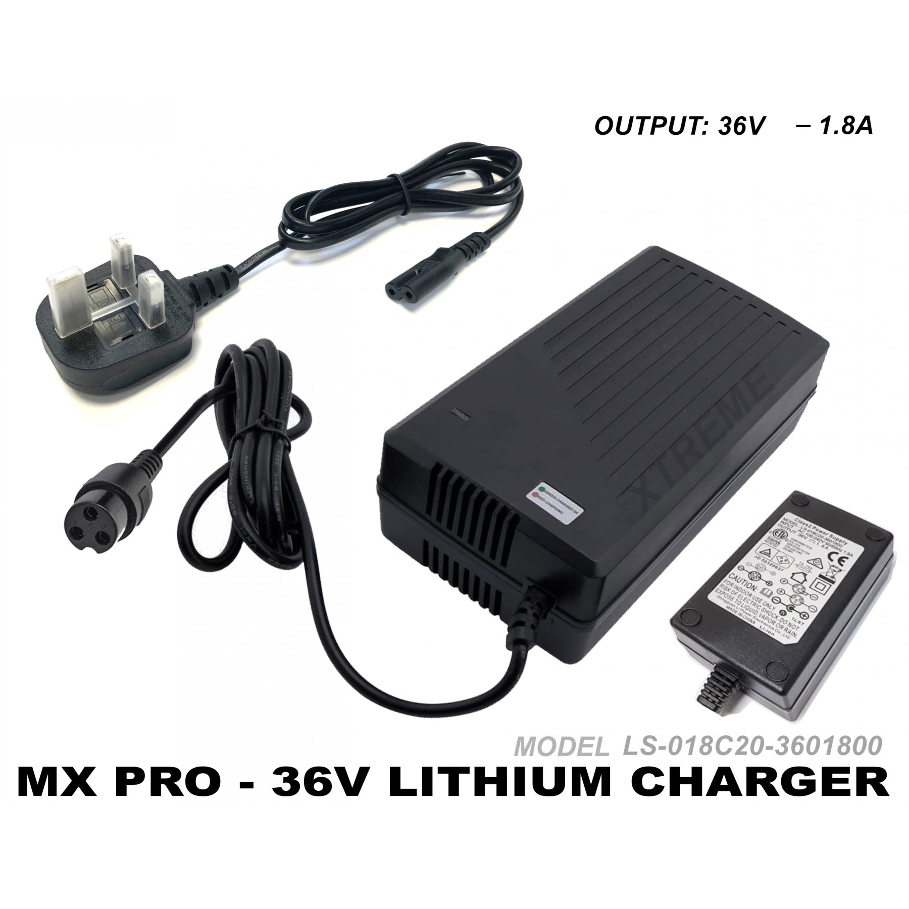 XTREME ELECTRIC XTM MX-PRO 36V 1100W LITHIUM BATTERY CHARGER LS-018C20-3601800