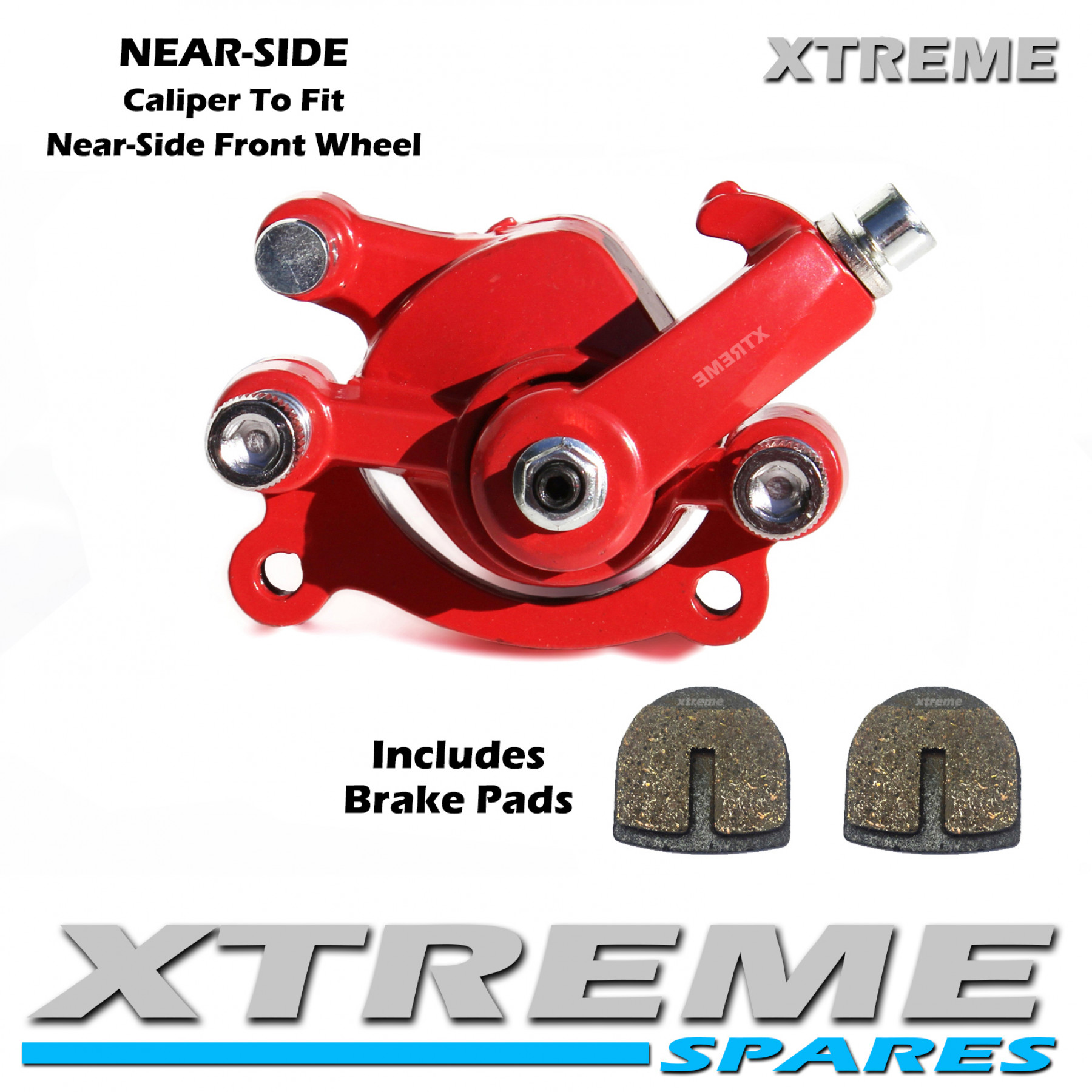 MINI MONSTER QUAD RED FRONT NEAR-SIDE BRAKE CALIPER 