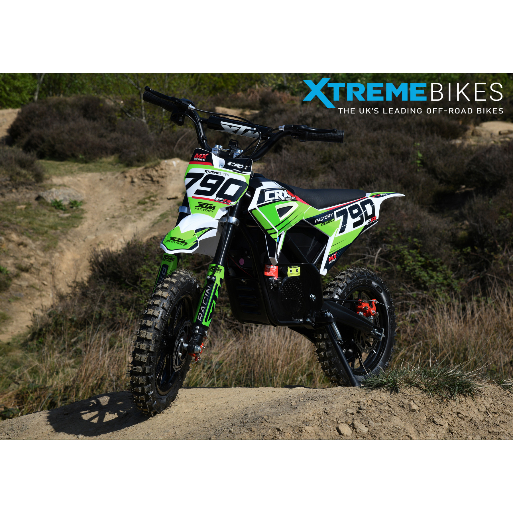 XTM CRX 36V 790W LITHIUM ELECTRIC DIRT BIKE GREEN