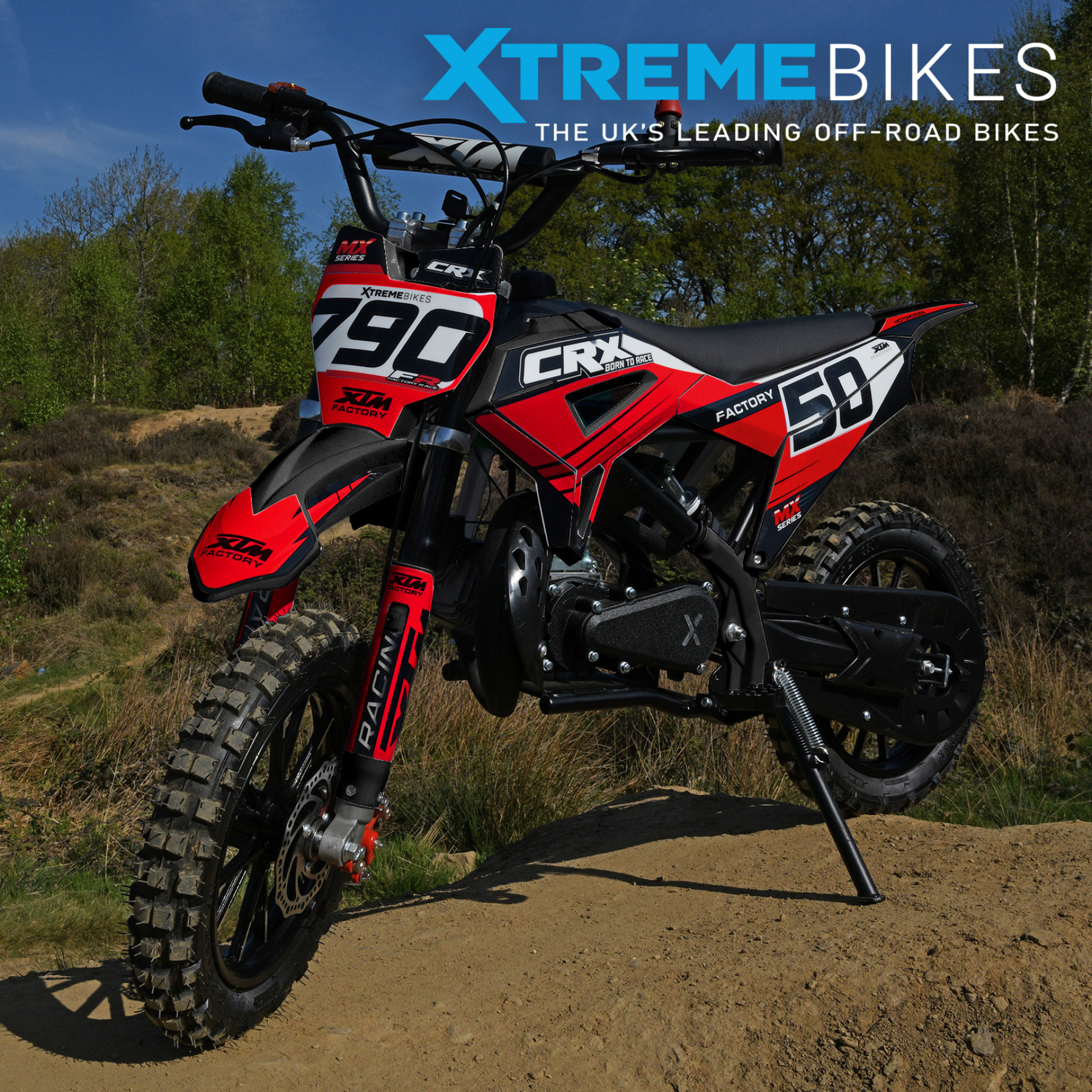 XTM CRX 50CC DIRT BIKE BLACK RED