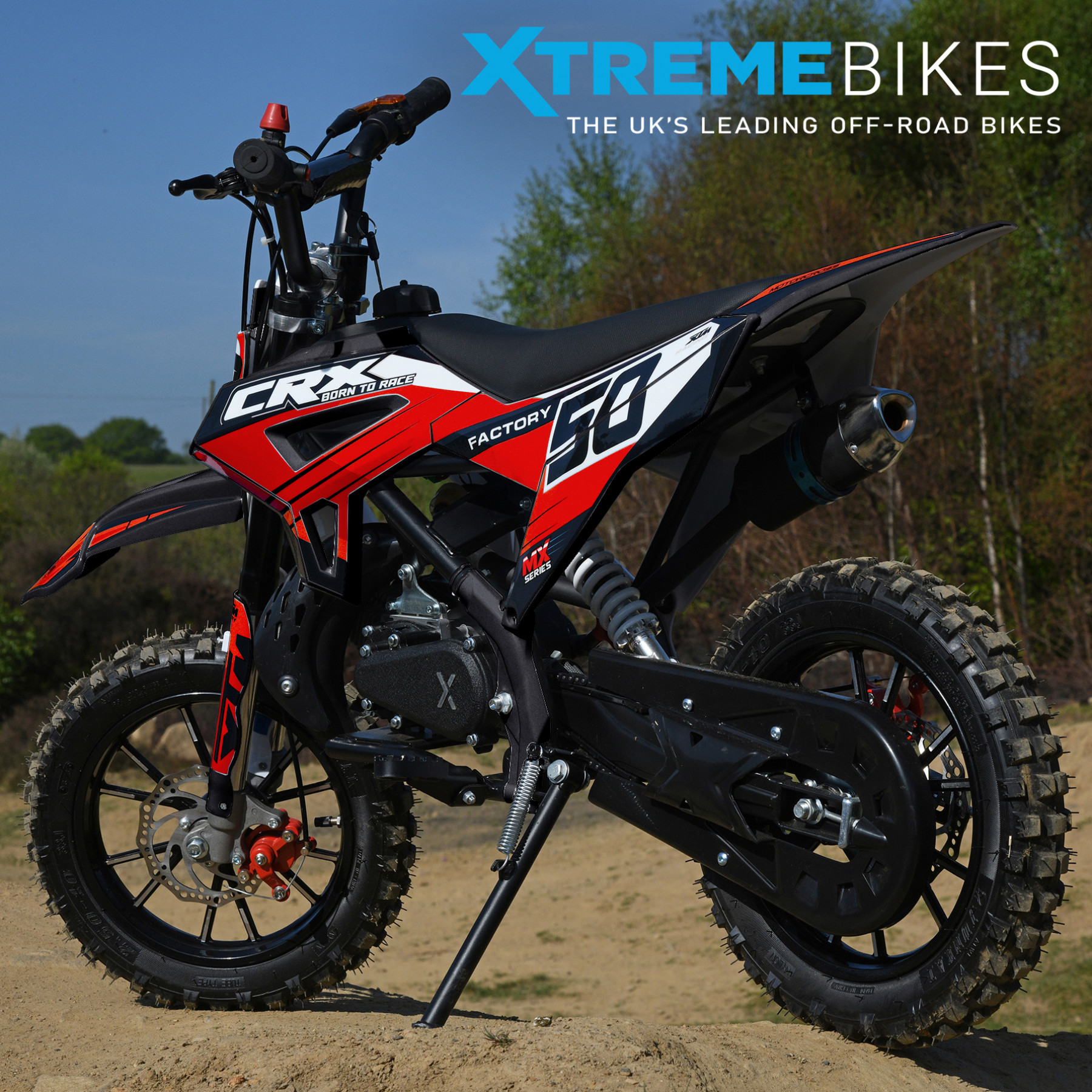 XTM CRX 50CC DIRT BIKE BLACK RED