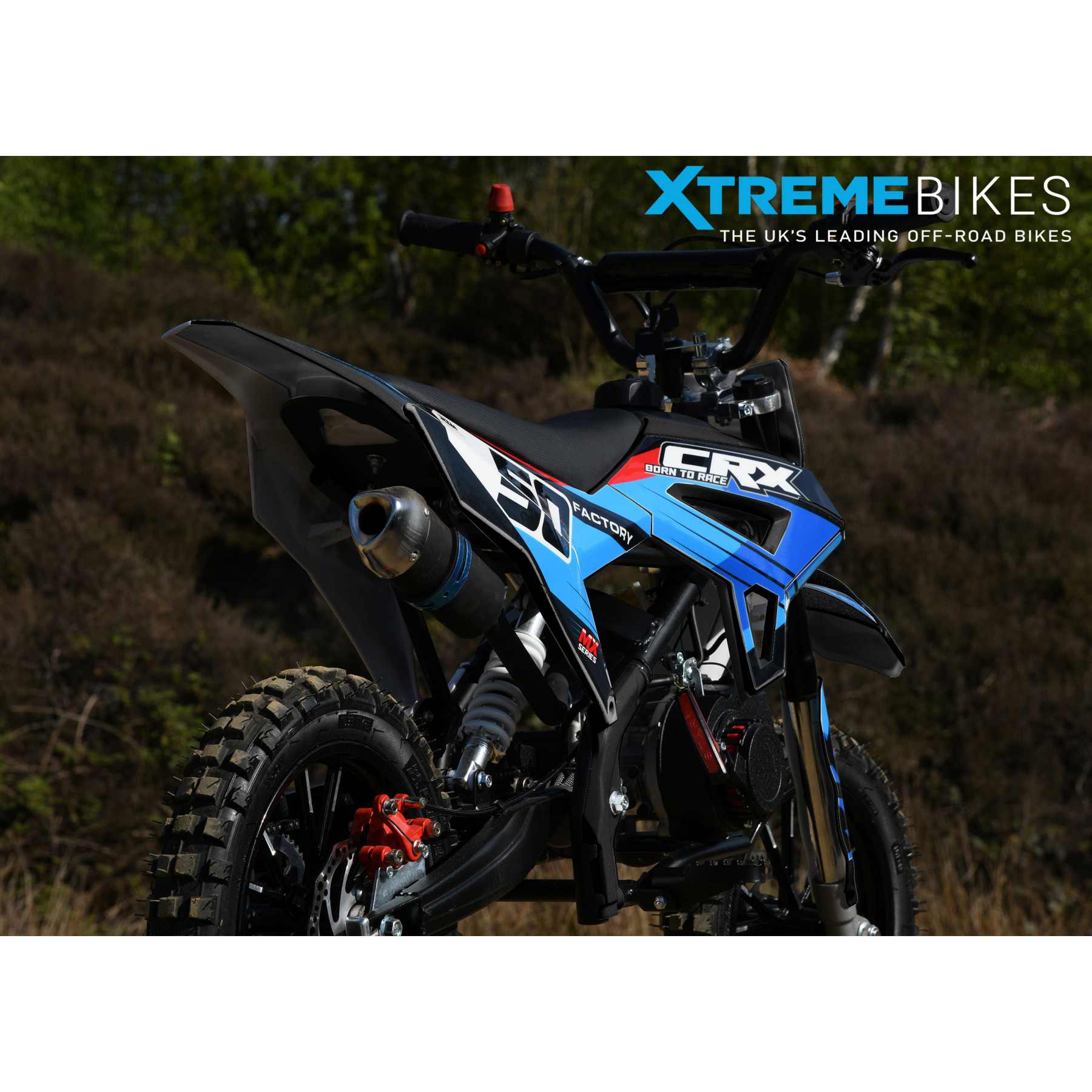 XTM CRX 50CC DIRT BIKE BLACK BLUE