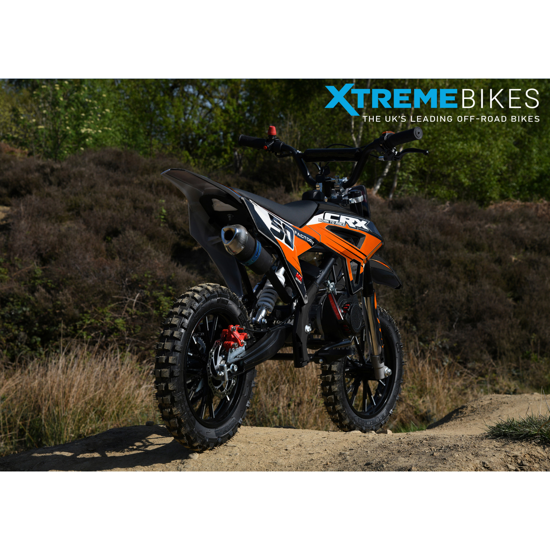 XTM CRX 50CC DIRT BIKE BLACK ORANGE