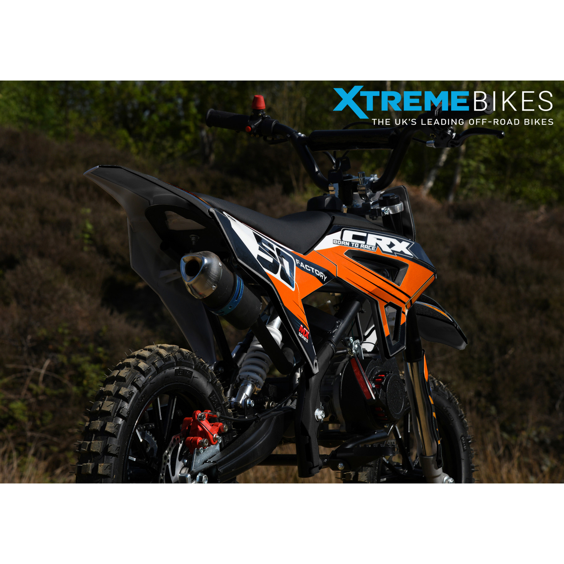 XTM CRX 50CC DIRT BIKE BLACK ORANGE
