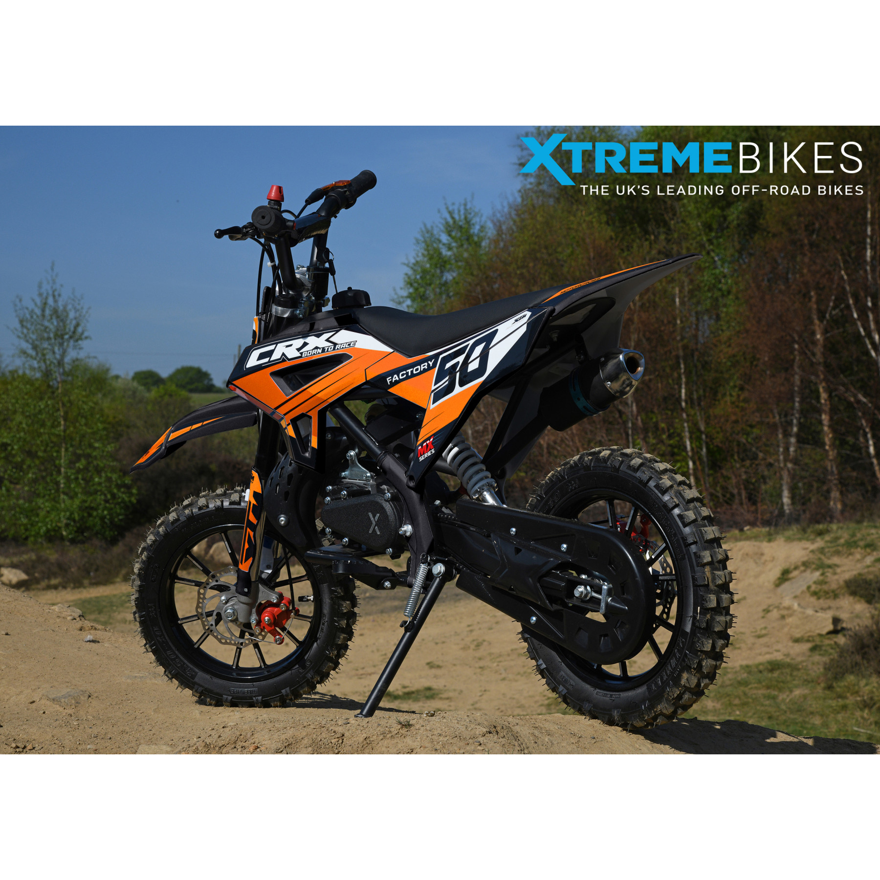 XTM CRX 50CC DIRT BIKE BLACK ORANGE
