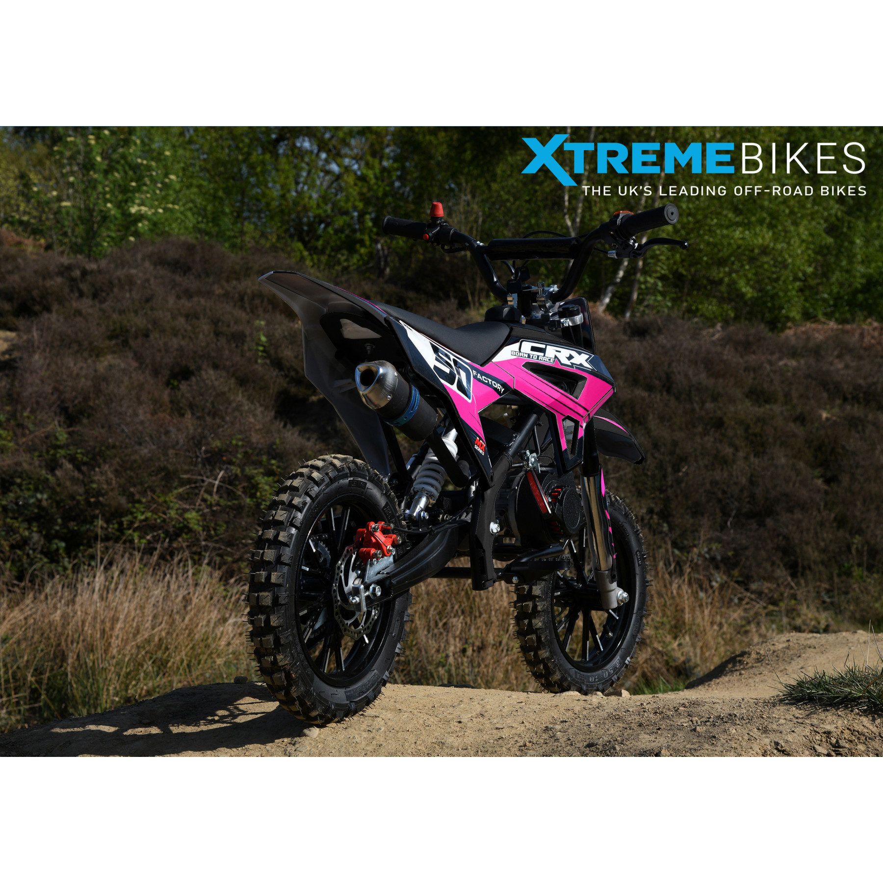 XTM CRX 50CC DIRT BIKE BLACK PINK