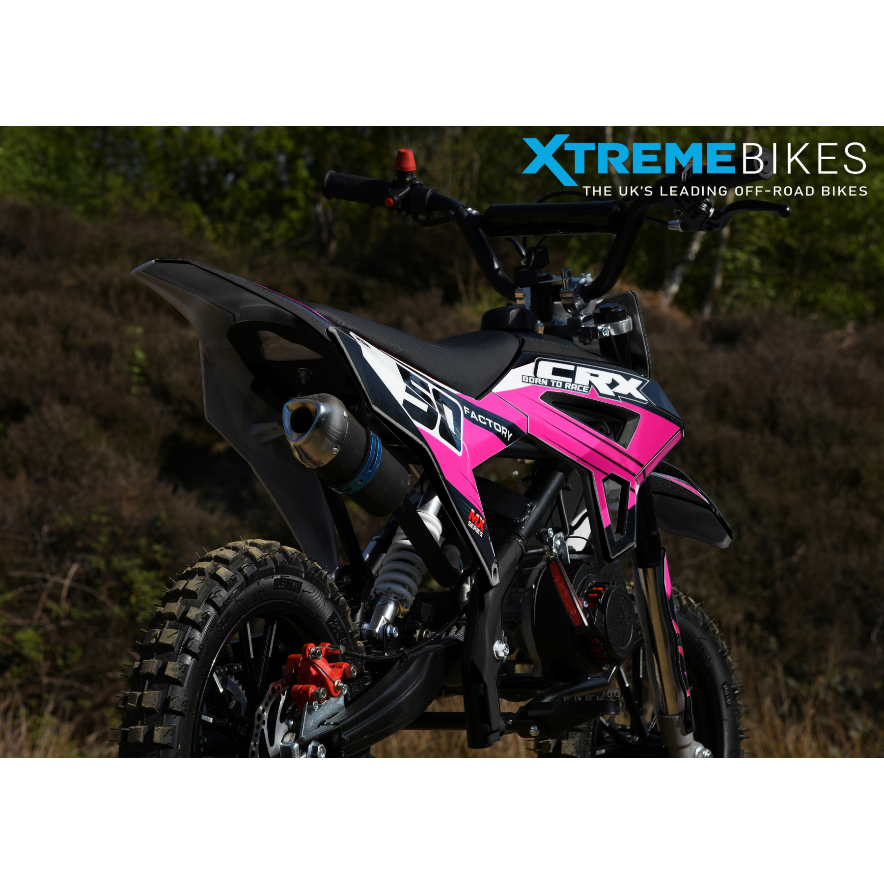 XTM CRX 50CC DIRT BIKE BLACK PINK