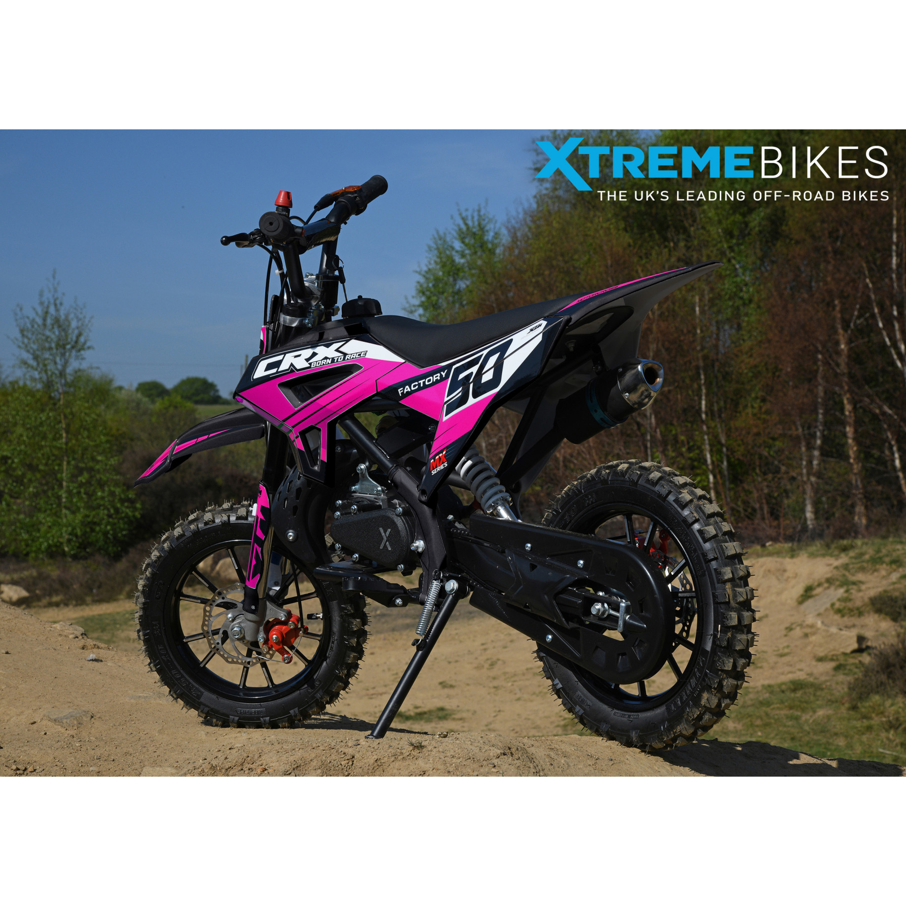 XTM CRX 50CC DIRT BIKE BLACK PINK