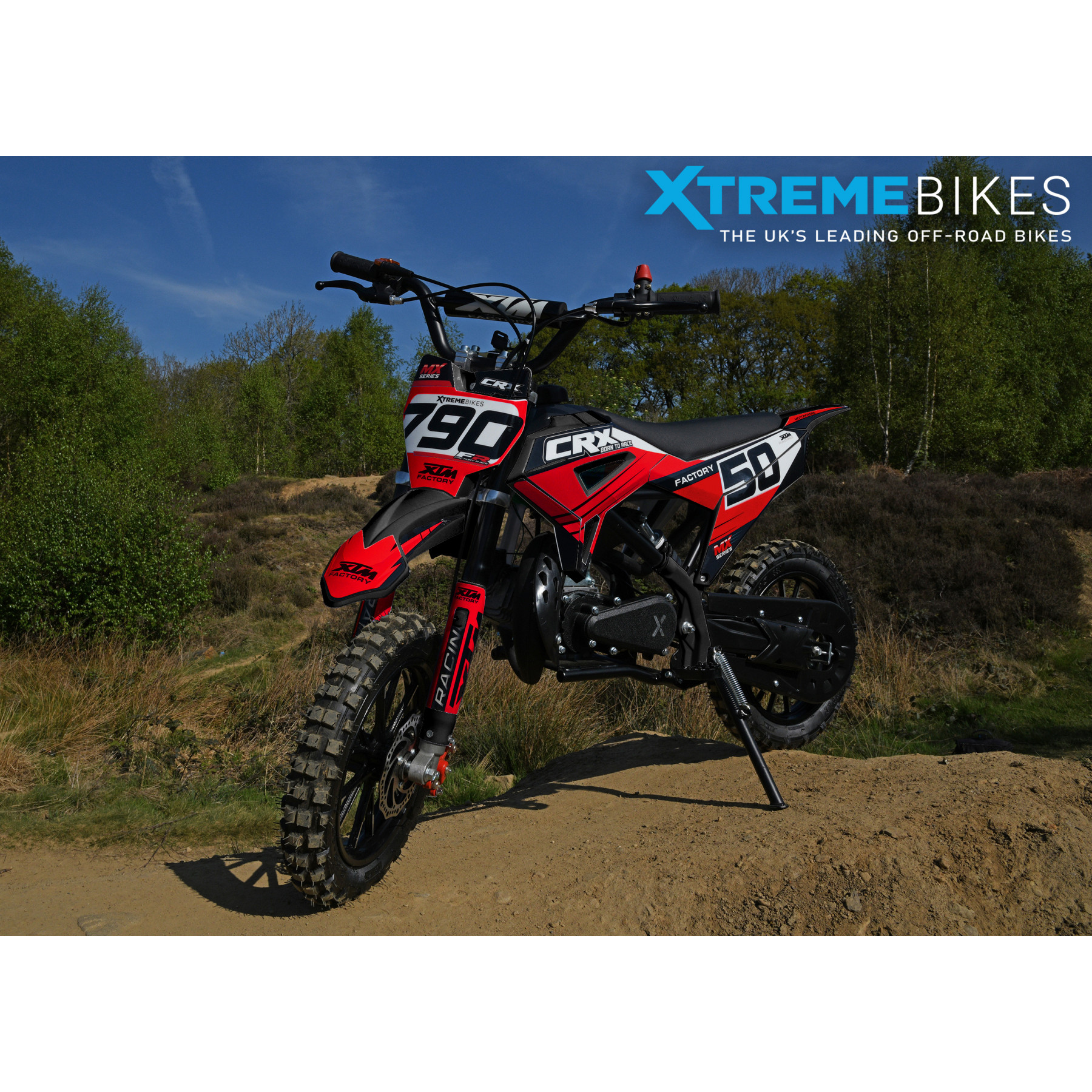 XTM CRX 50CC DIRT BIKE BLACK RED