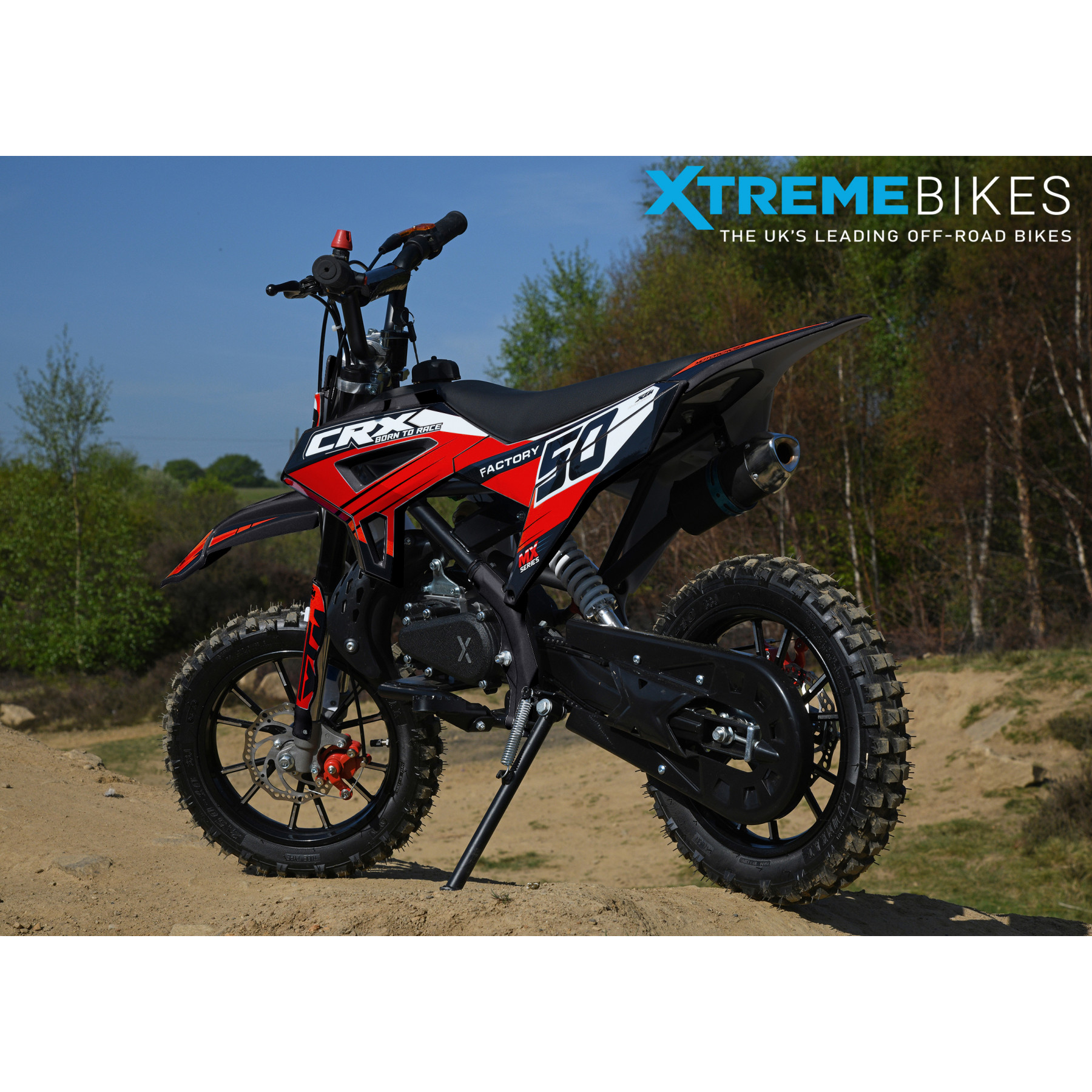 XTM CRX 50CC DIRT BIKE BLACK RED