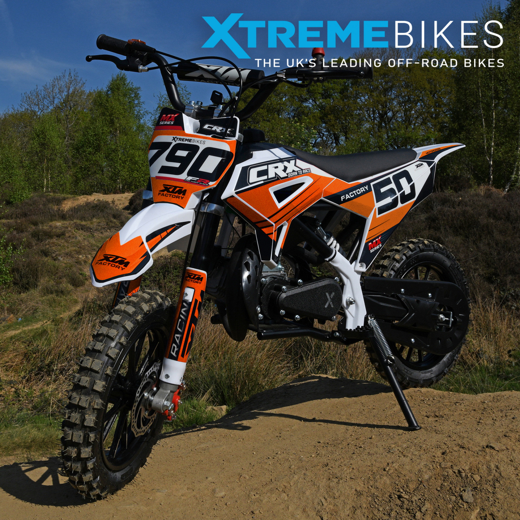 XTM CRX 50CC DIRT BIKE COLOUR-CODED ORANGE