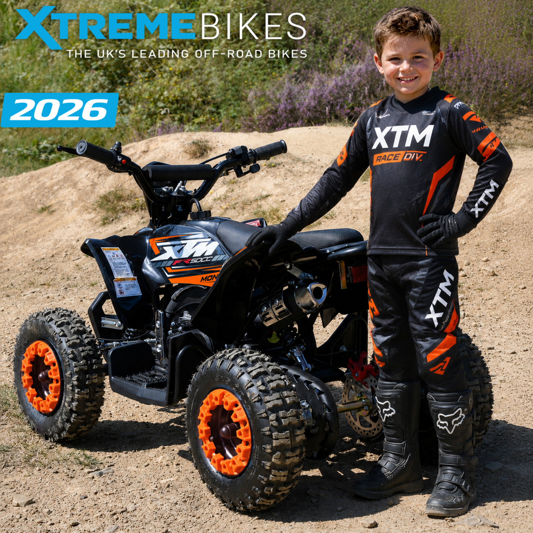 XTM MONSTER 50cc PETROL QUAD BIKE ORANGE
