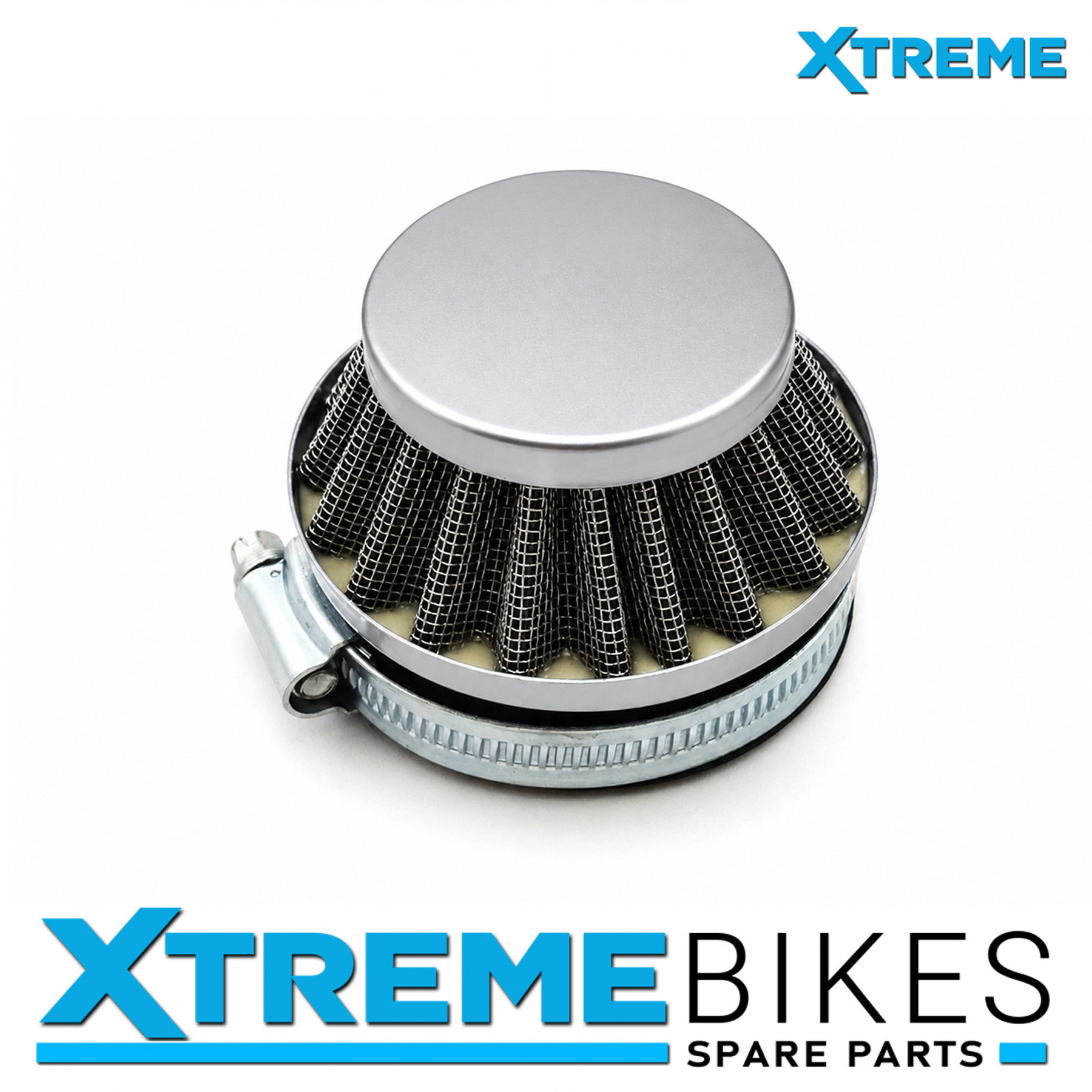 PERFORMANCE MINI MOTO/ DIRT BIKE/ QUAD SILVER CONE AIR FILTER 40mm