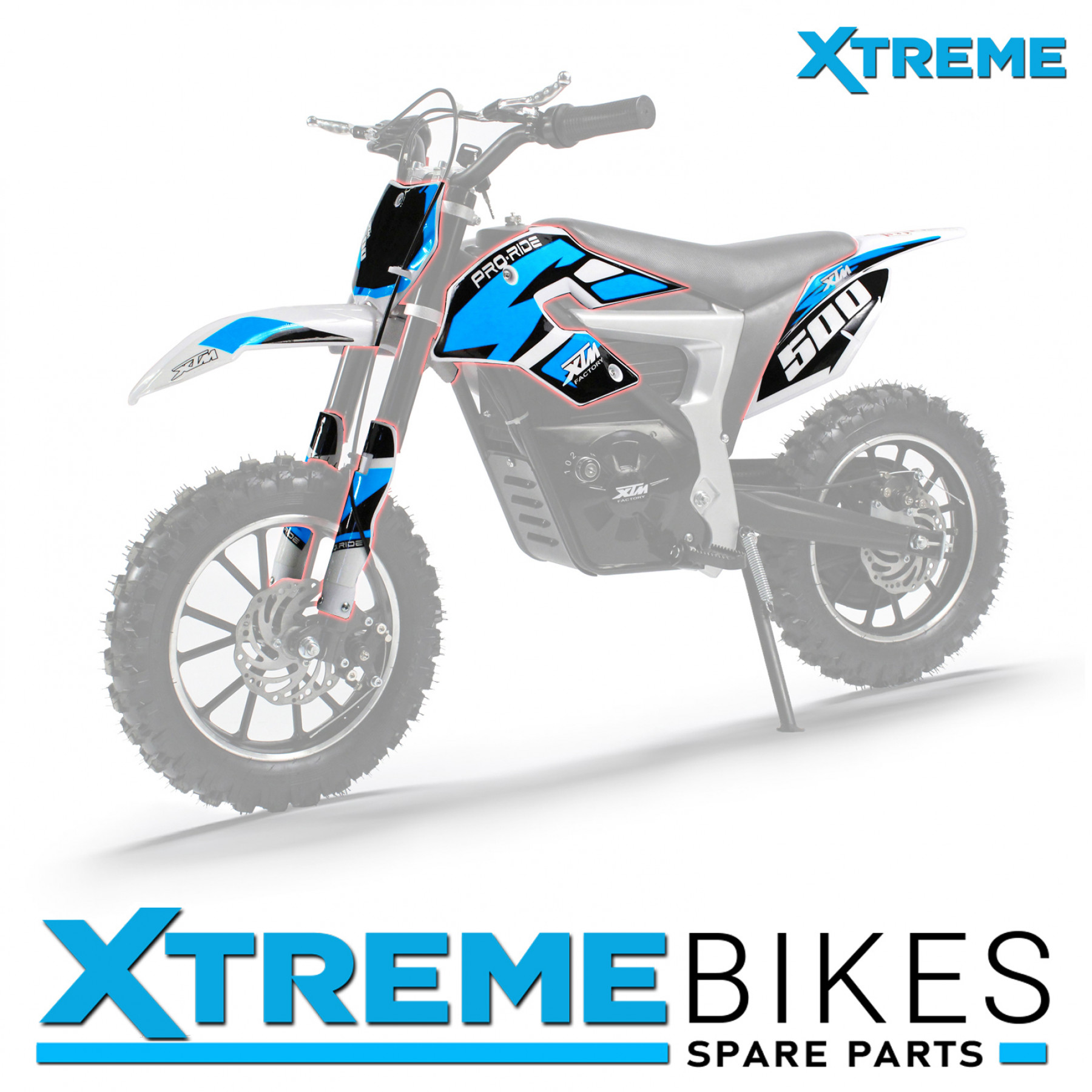 XTREME PRO-RIDER DIRT BIKE COMPLETE WHITE PLASTICS KIT