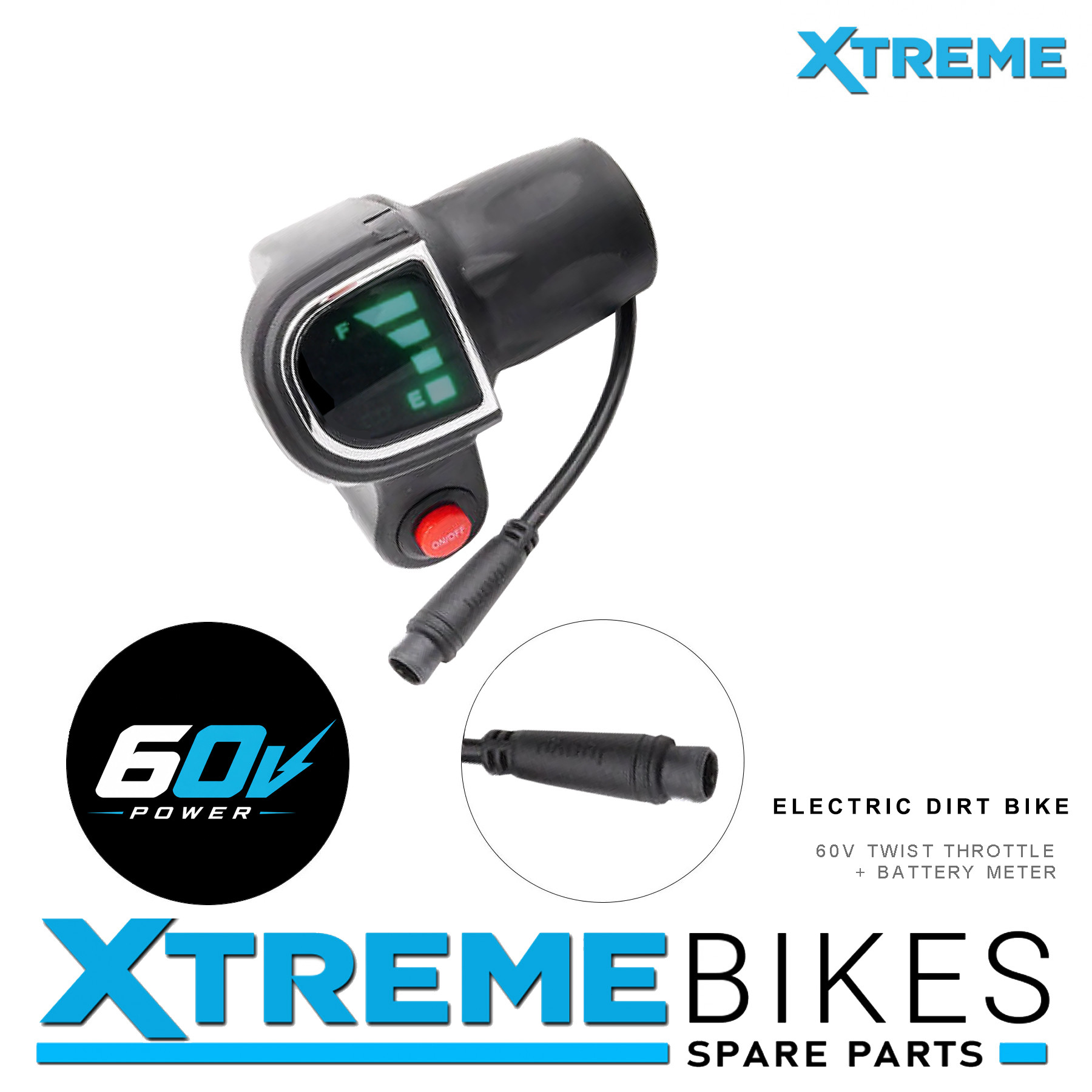 XTM MX-PRO 60V REPLACEMENT TWIST THROTTLE AND BATTERY METER