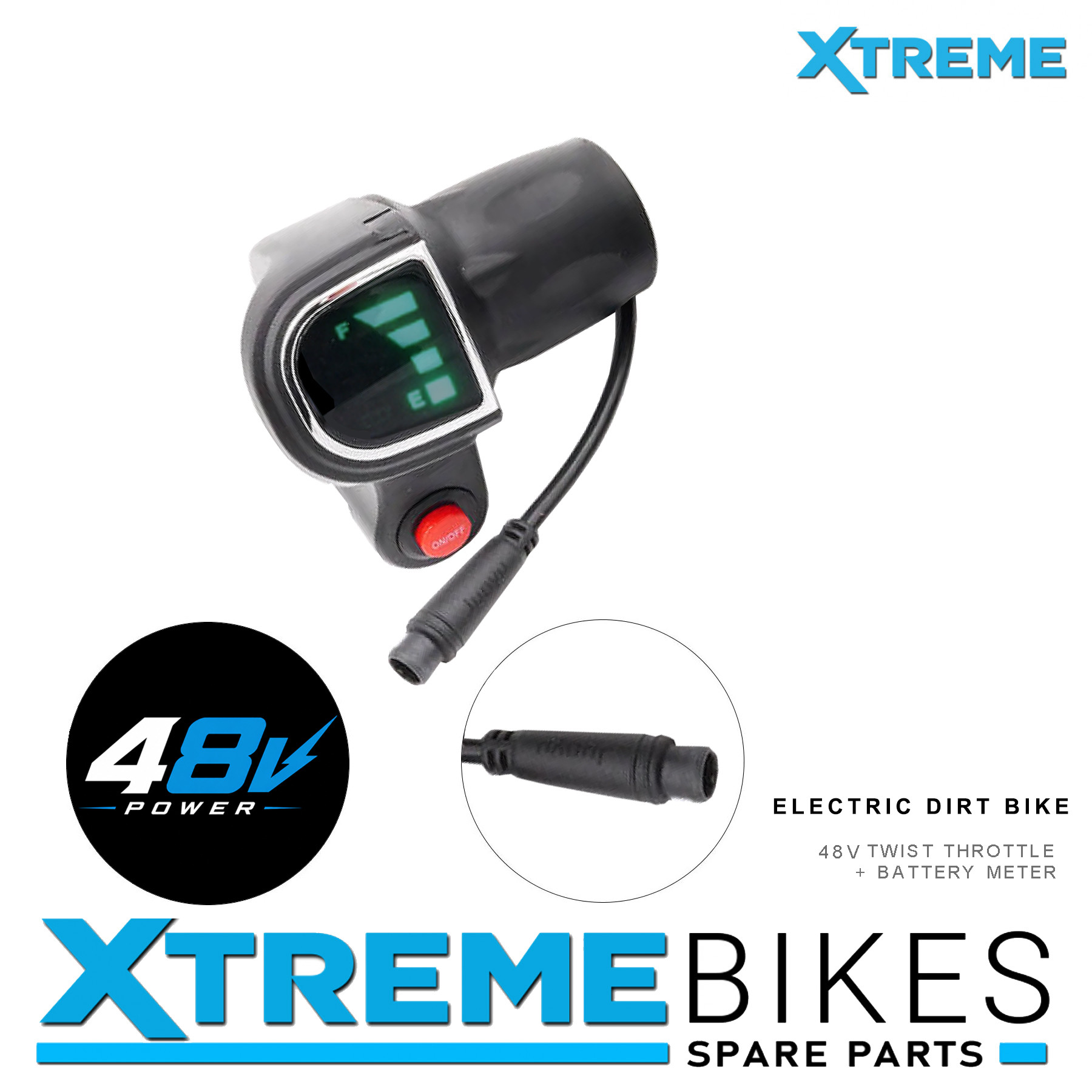 XTM MX-PRO 48V REPLACEMENT TWIST THROTTLE AND BATTERY METER