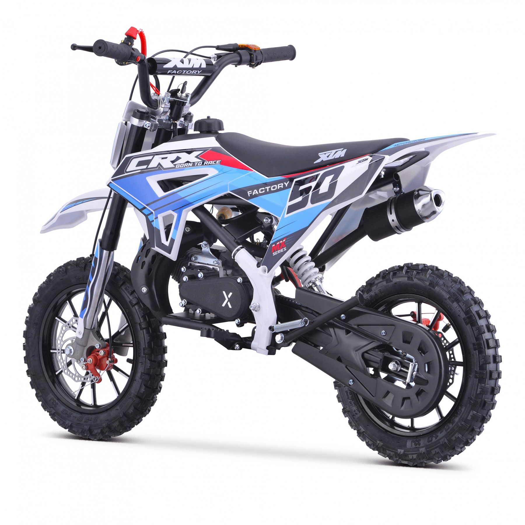 XTM CRX 50CC DIRT BIKE WHITE BLUE