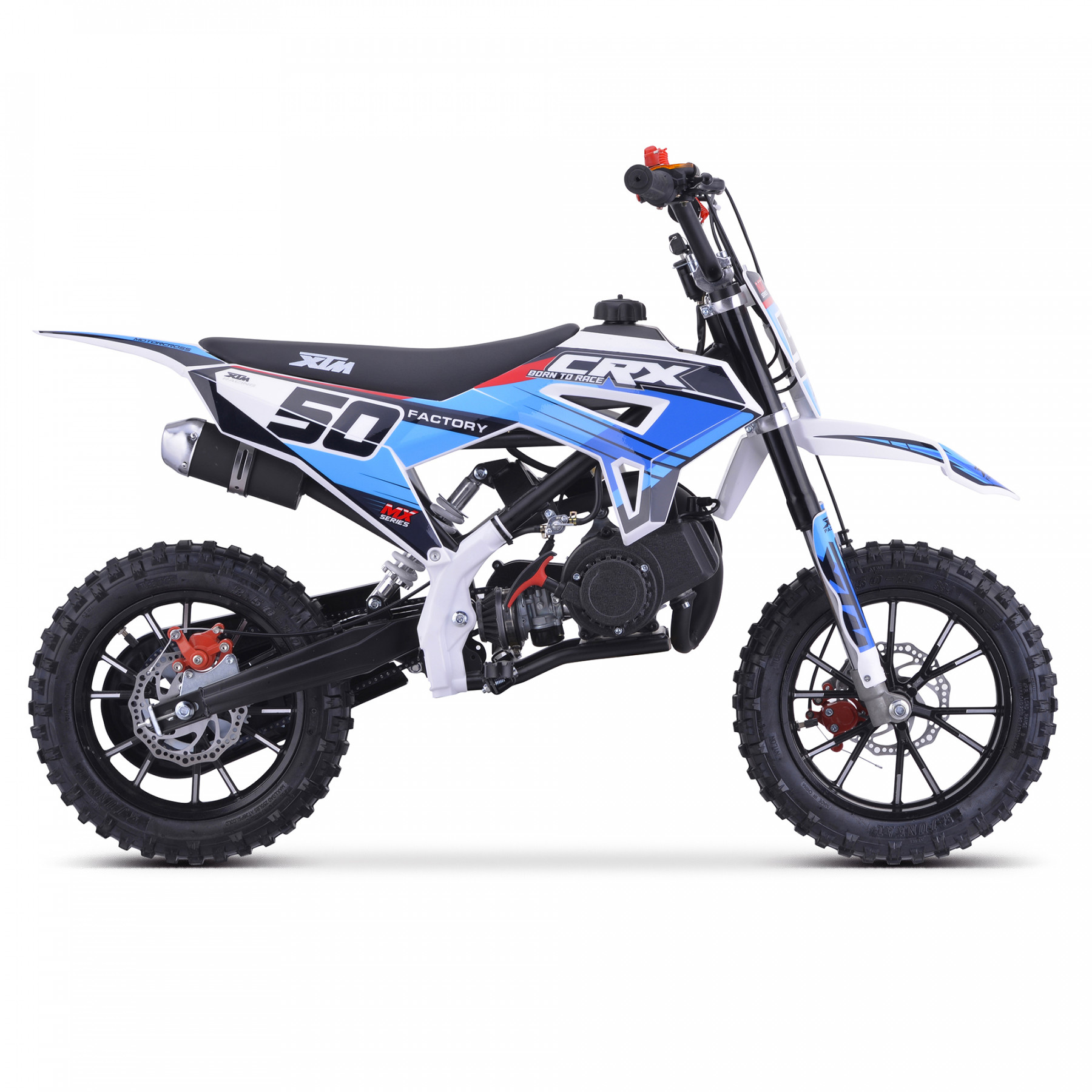 XTM CRX 50CC DIRT BIKE WHITE BLUE