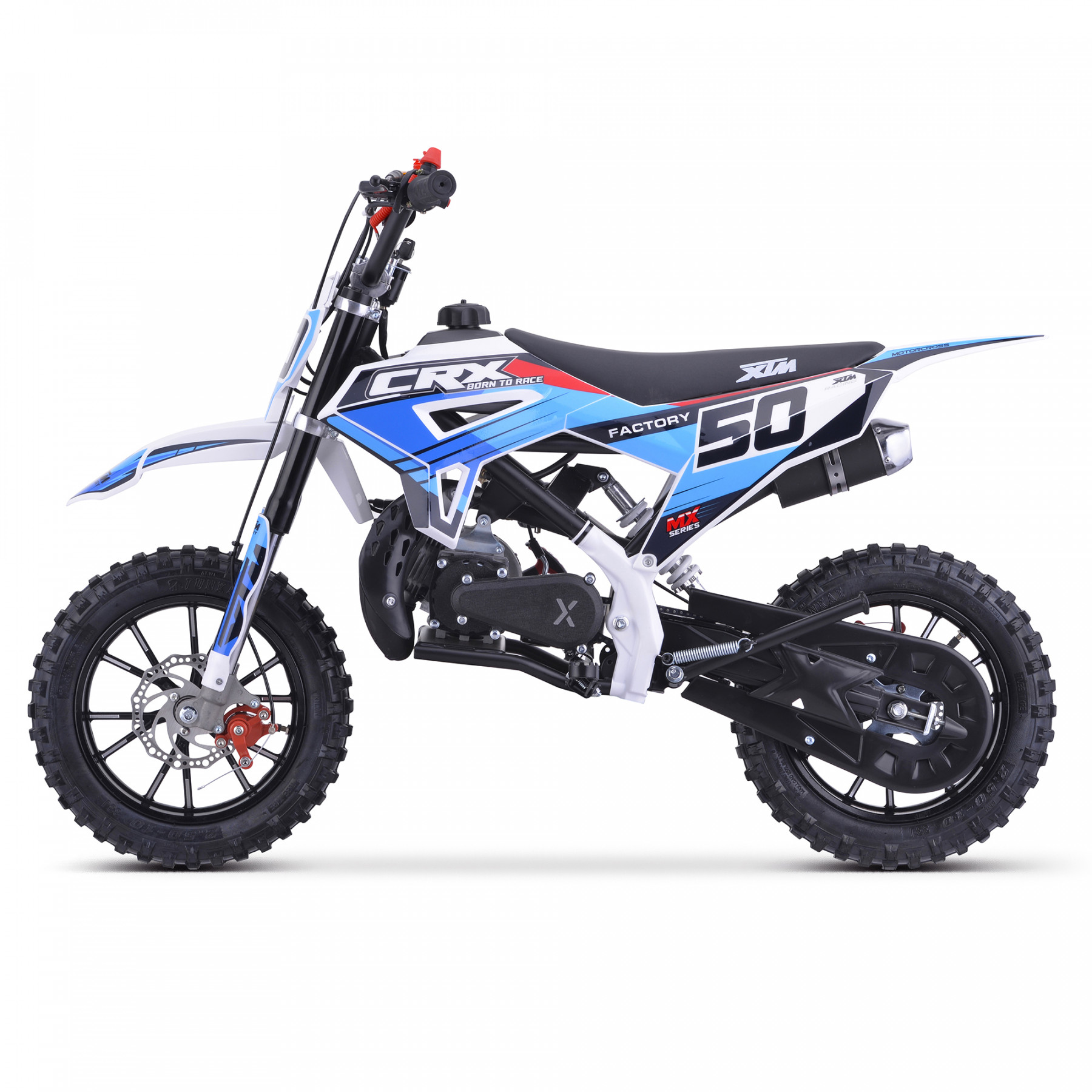 XTM CRX 50CC DIRT BIKE WHITE BLUE