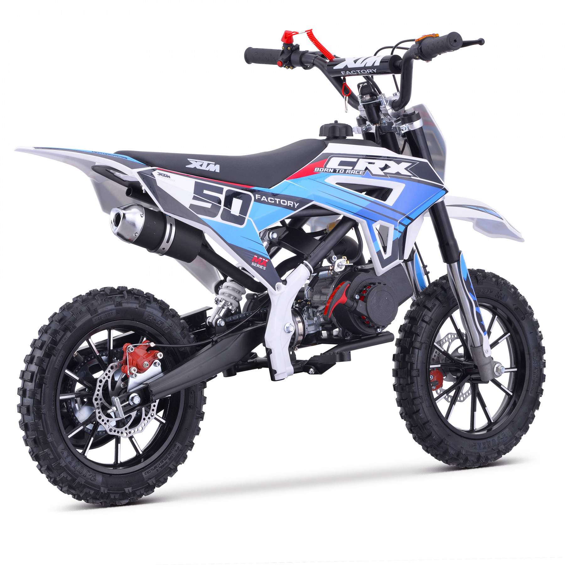 XTM CRX 50CC DIRT BIKE WHITE BLUE