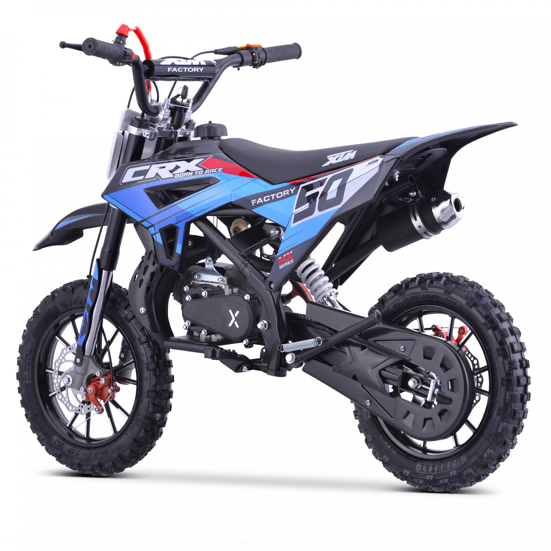 XTM CRX 50CC DIRT BIKE BLACK BLUE