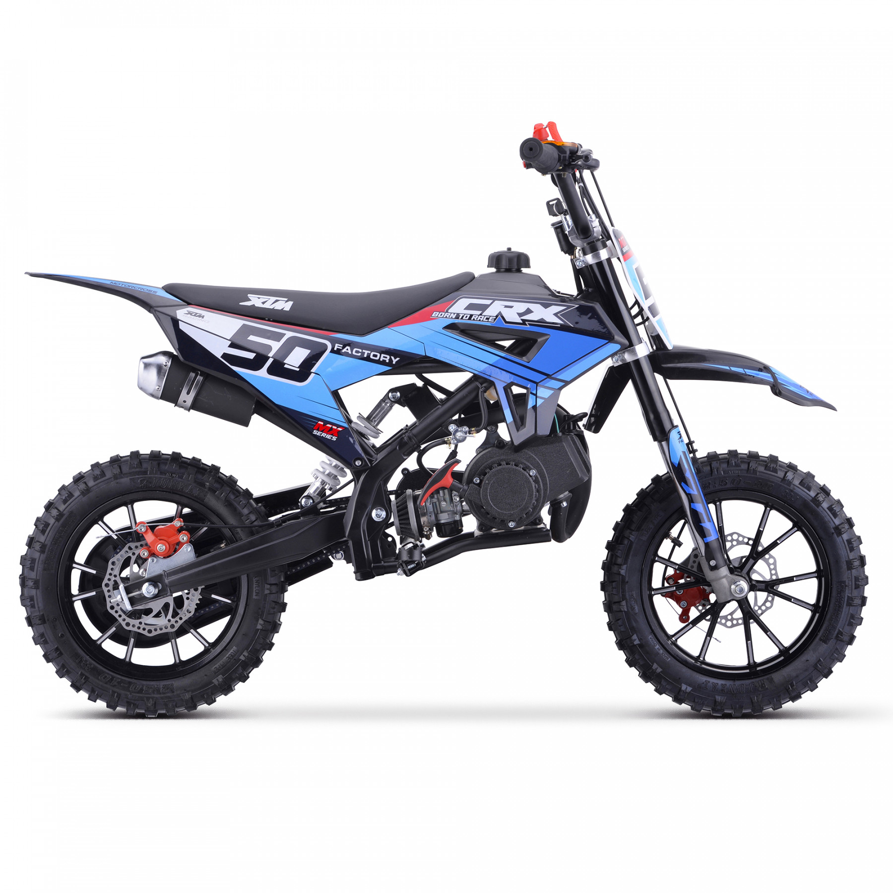 XTM CRX 50CC DIRT BIKE BLACK BLUE