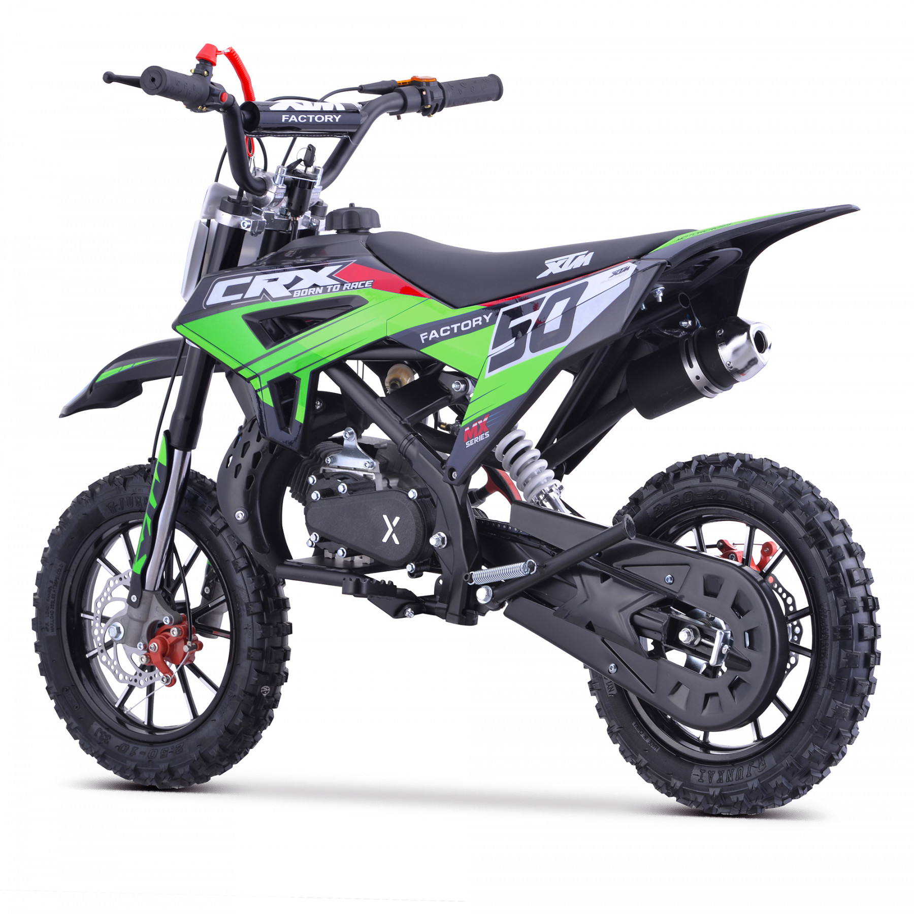 XTM CRX 50CC DIRT BIKE BLACK GREEN