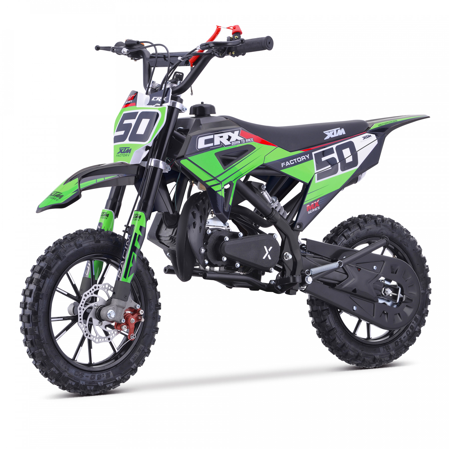 XTM CRX 50CC DIRT BIKE BLACK GREEN