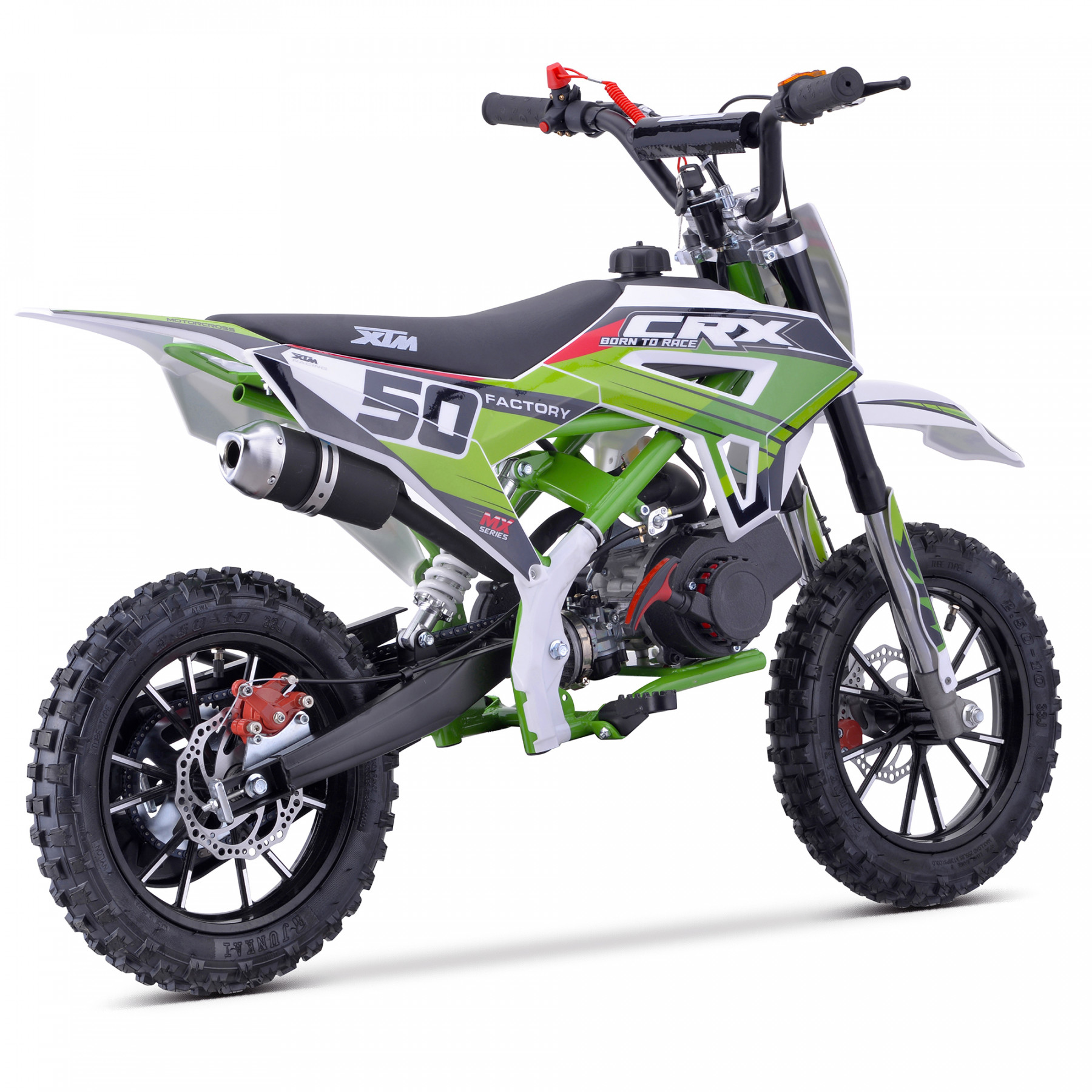 XTM CRX 50CC DIRT BIKE COLOUR-CODED GREEN