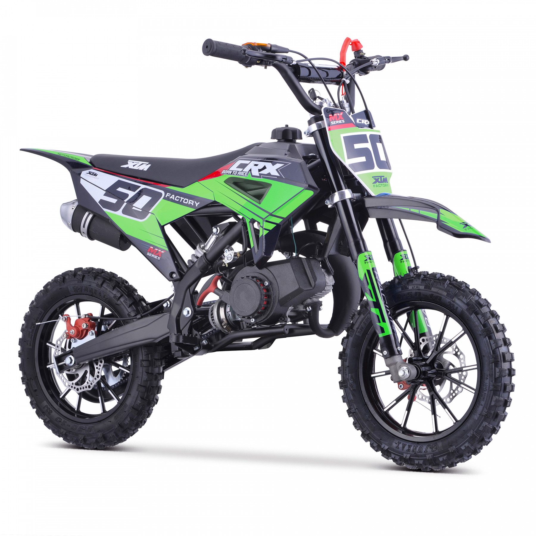 XTM CRX 50CC DIRT BIKE BLACK GREEN