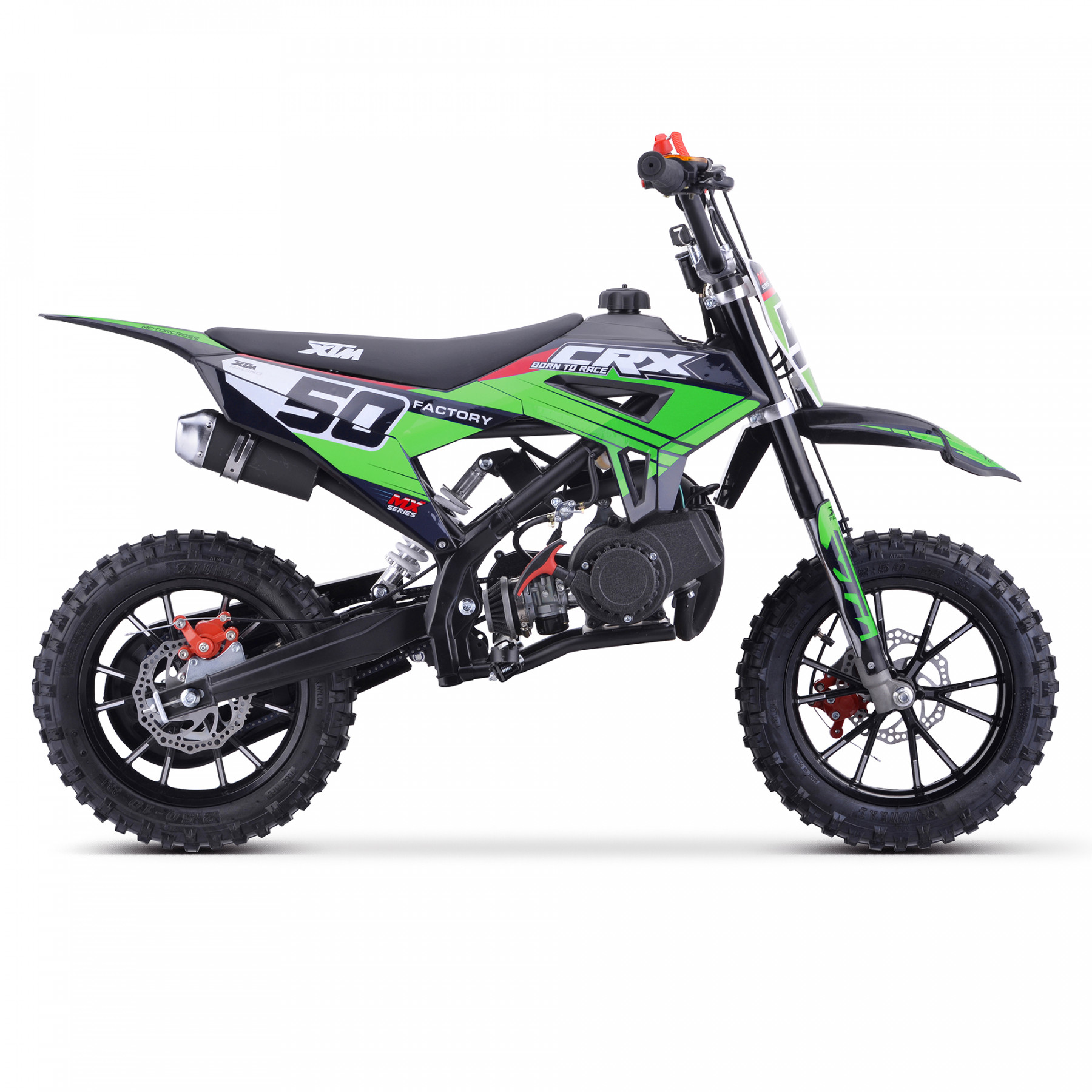 XTM CRX 50CC DIRT BIKE BLACK GREEN