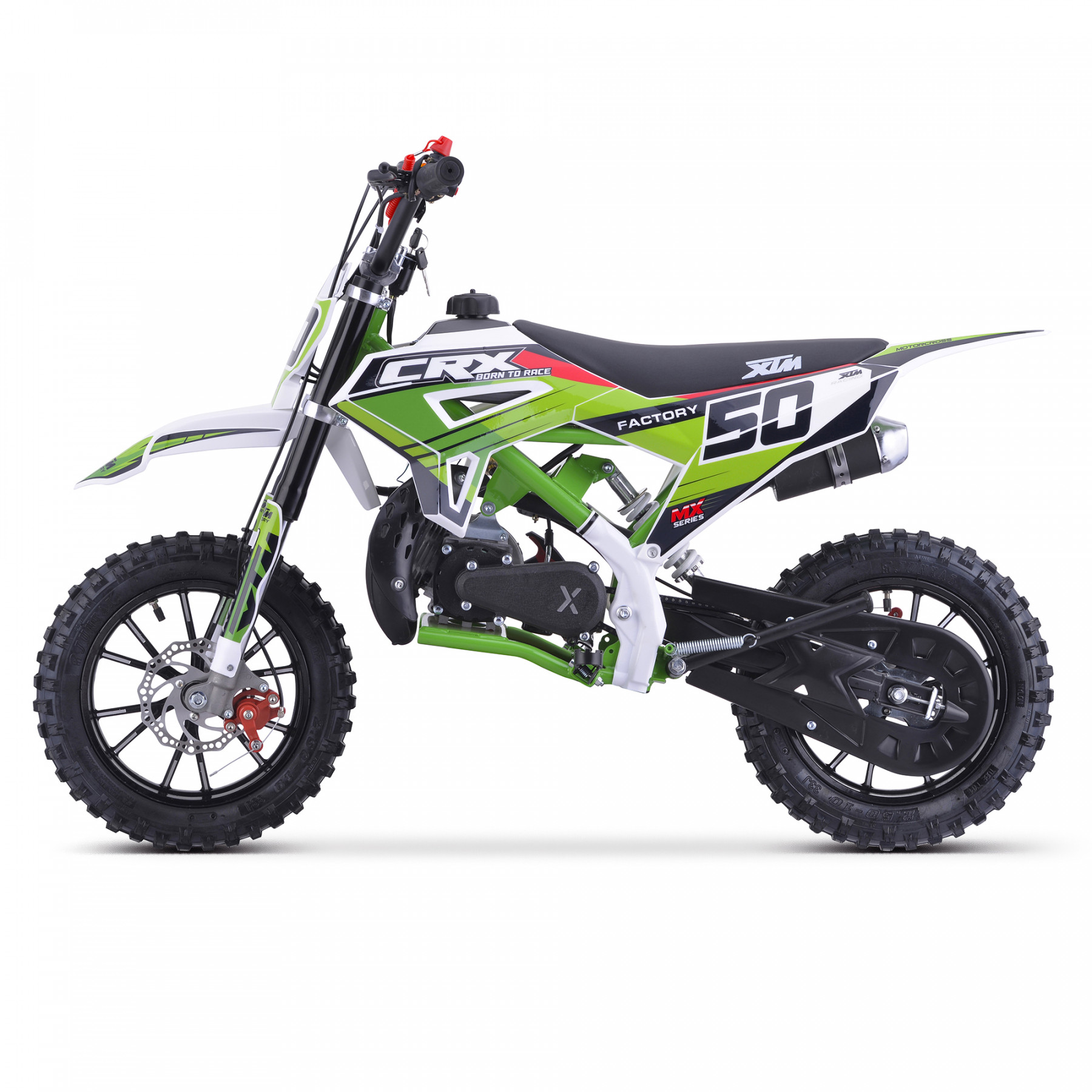 XTM CRX 50CC DIRT BIKE COLOUR-CODED GREEN