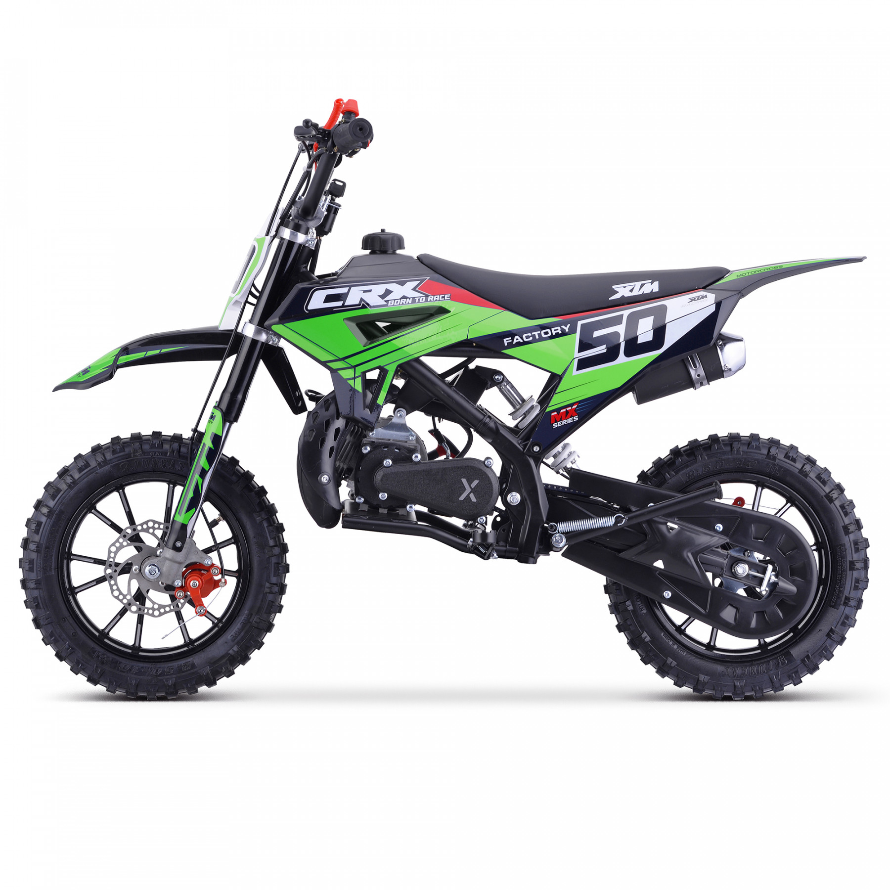 XTM CRX 50CC DIRT BIKE BLACK GREEN