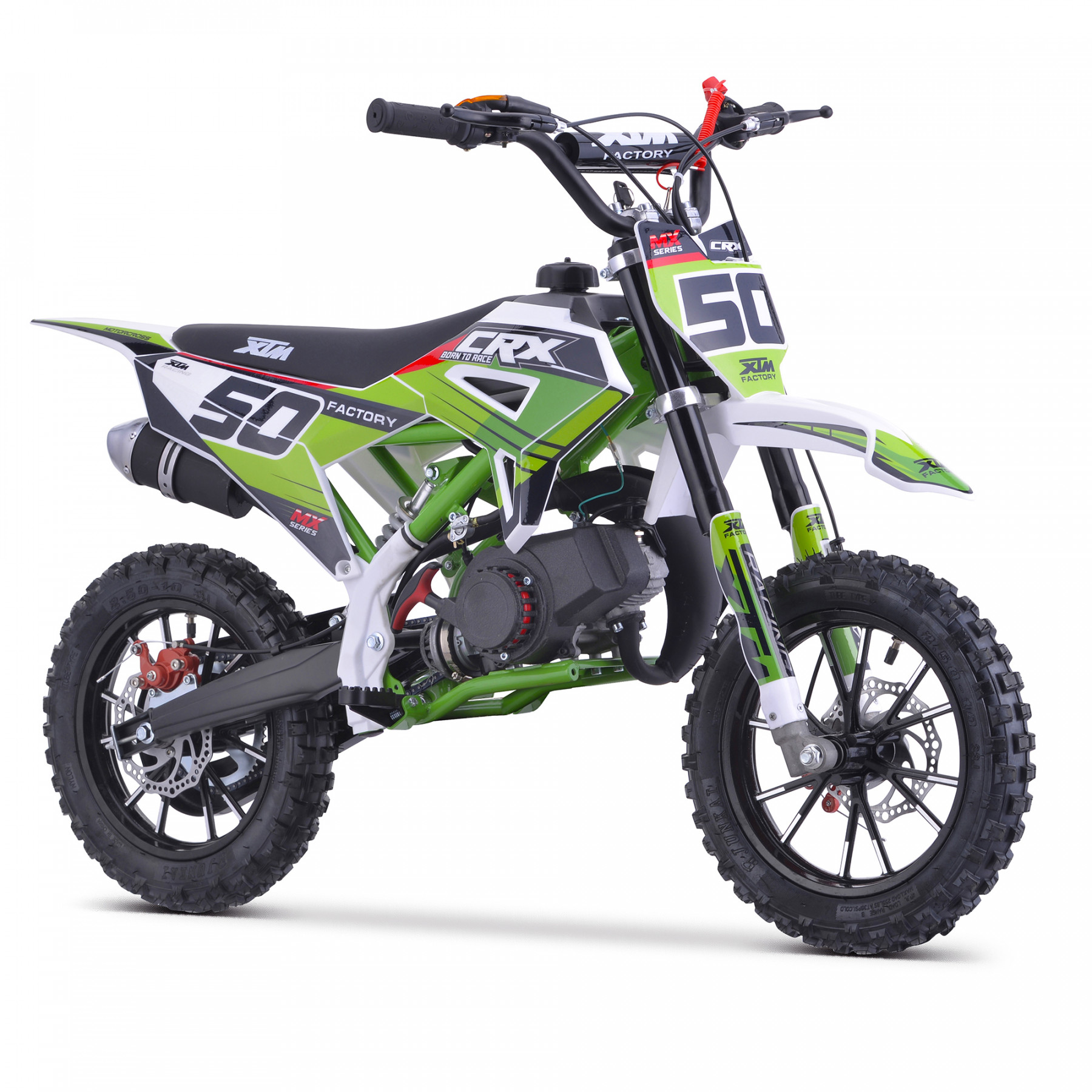 XTM CRX 50CC DIRT BIKE COLOUR-CODED GREEN