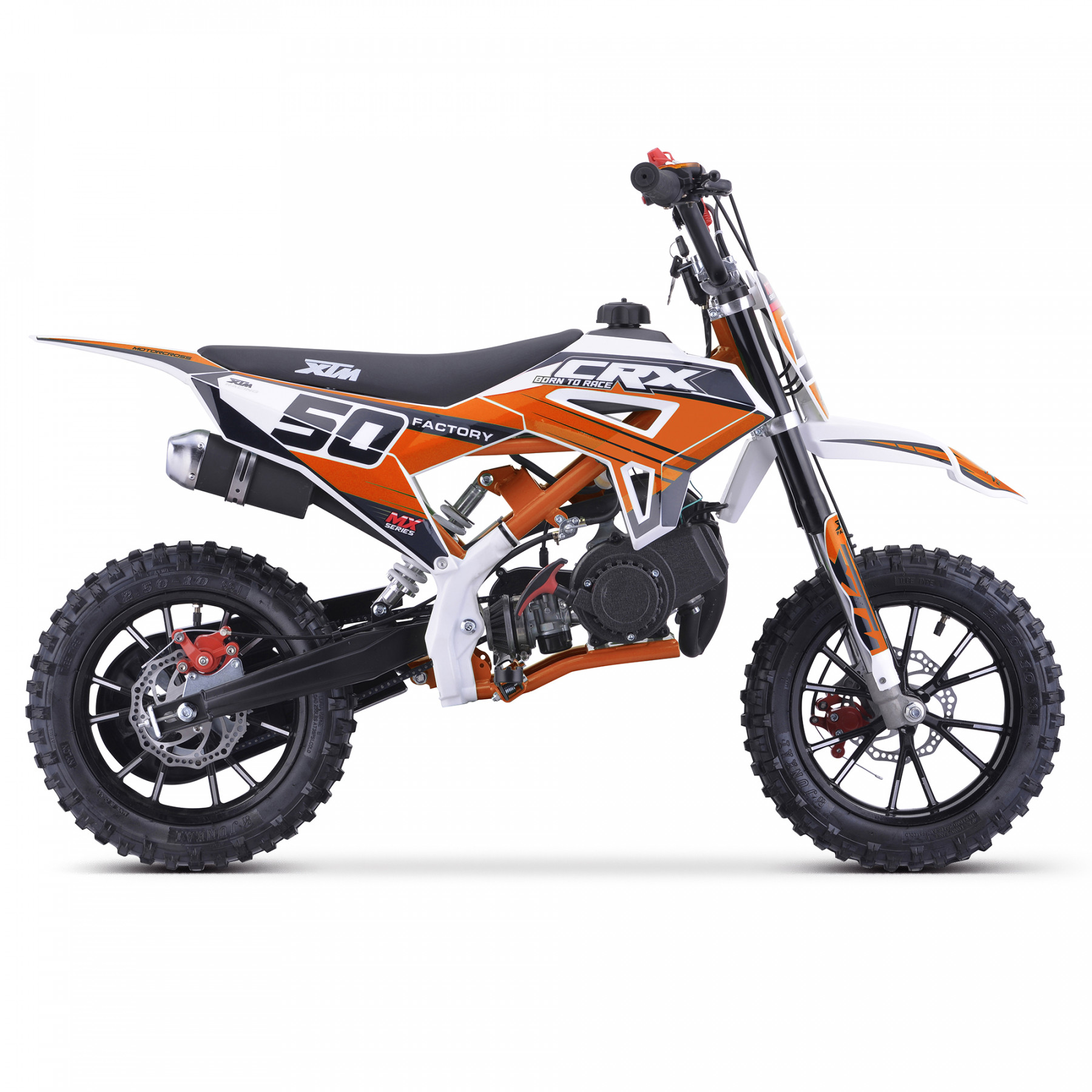 XTM CRX 50CC DIRT BIKE COLOUR-CODED ORANGE