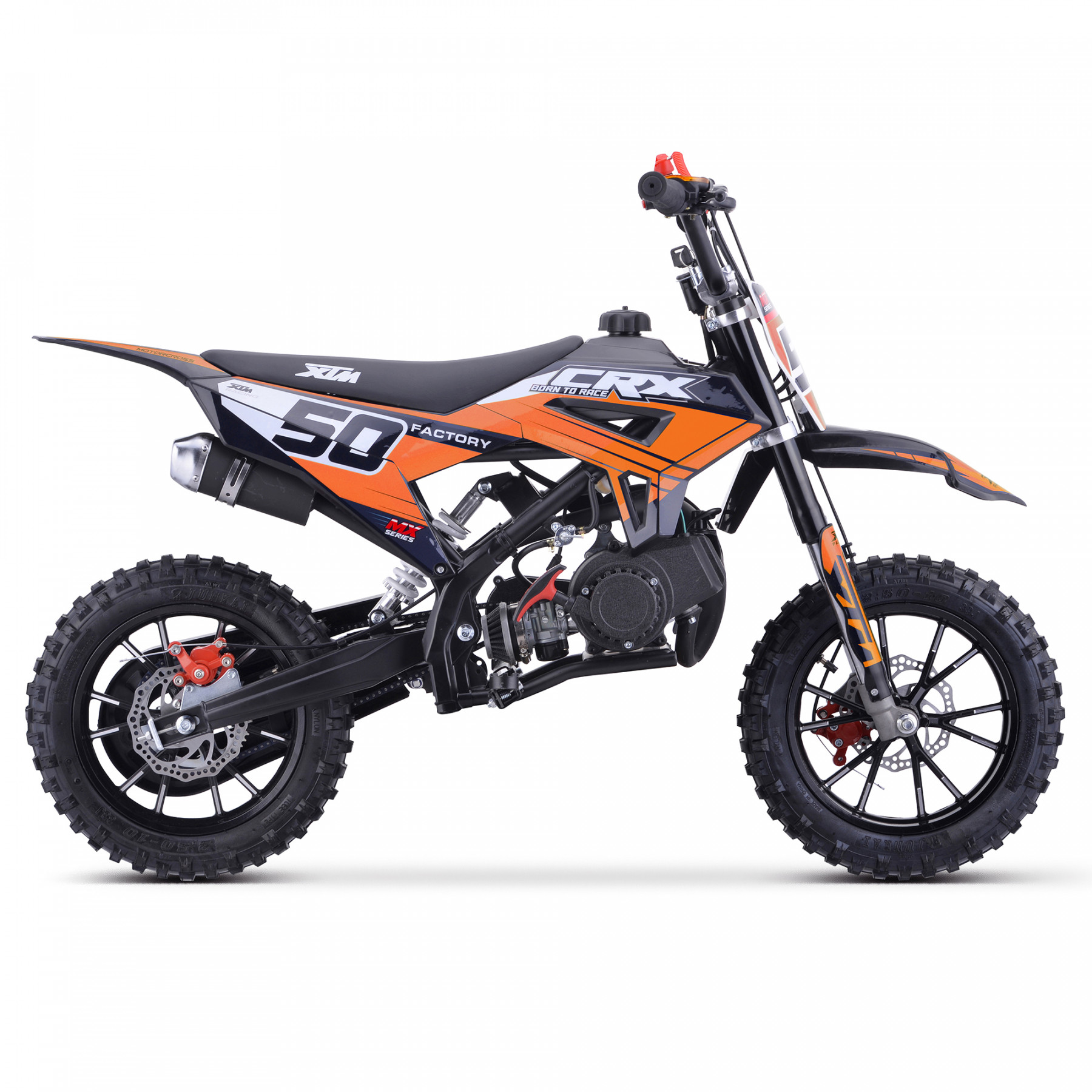 XTM CRX 50CC DIRT BIKE BLACK ORANGE