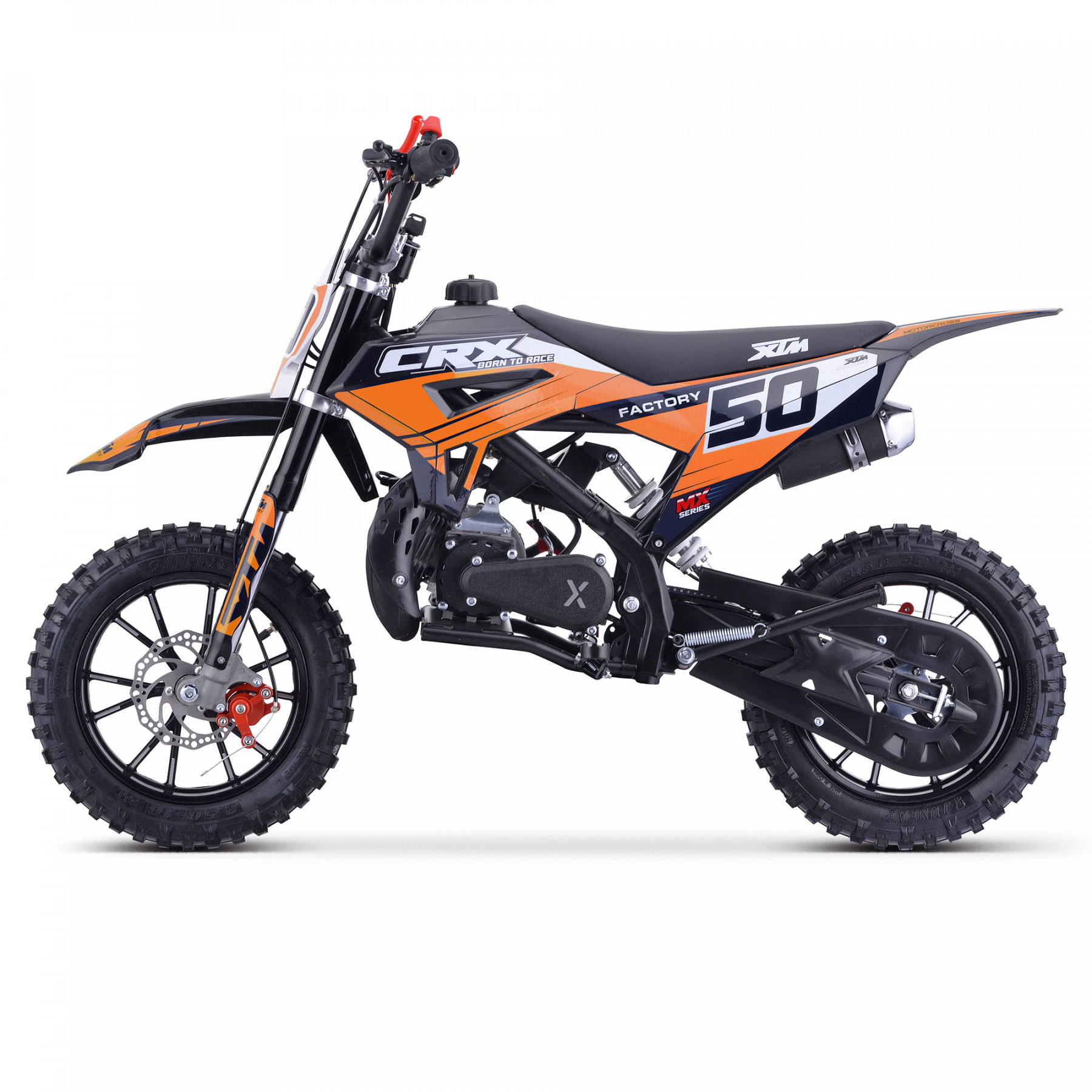 XTM CRX 50CC DIRT BIKE BLACK ORANGE