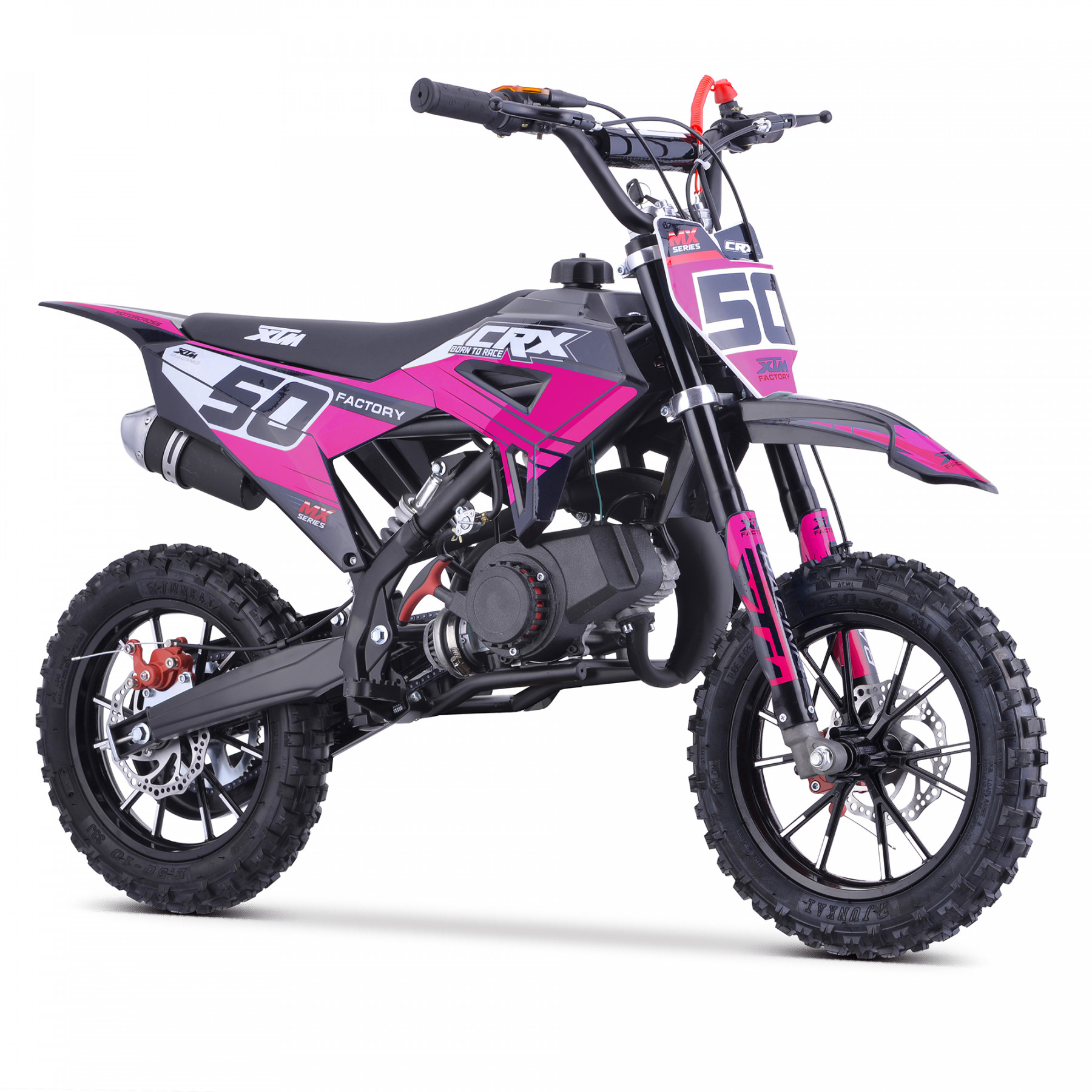 XTM CRX 50CC DIRT BIKE BLACK PINK