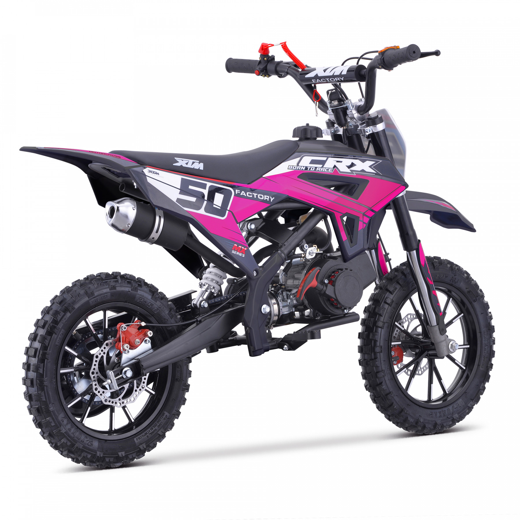 XTM CRX 50CC DIRT BIKE BLACK PINK