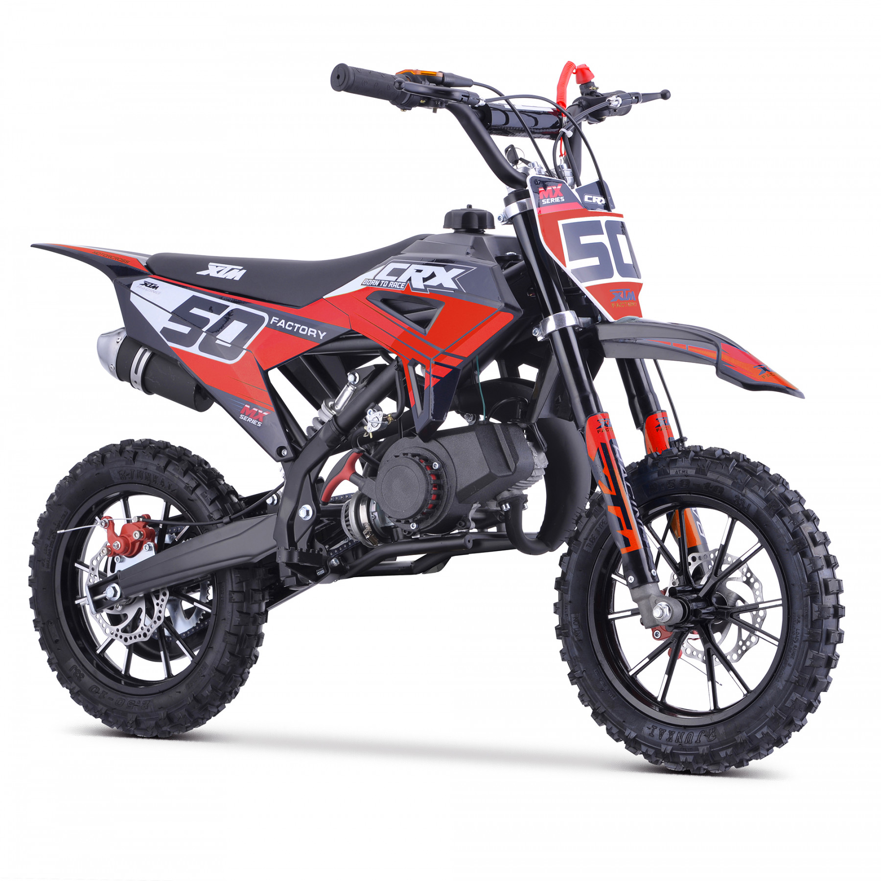 XTM CRX 50CC DIRT BIKE BLACK RED