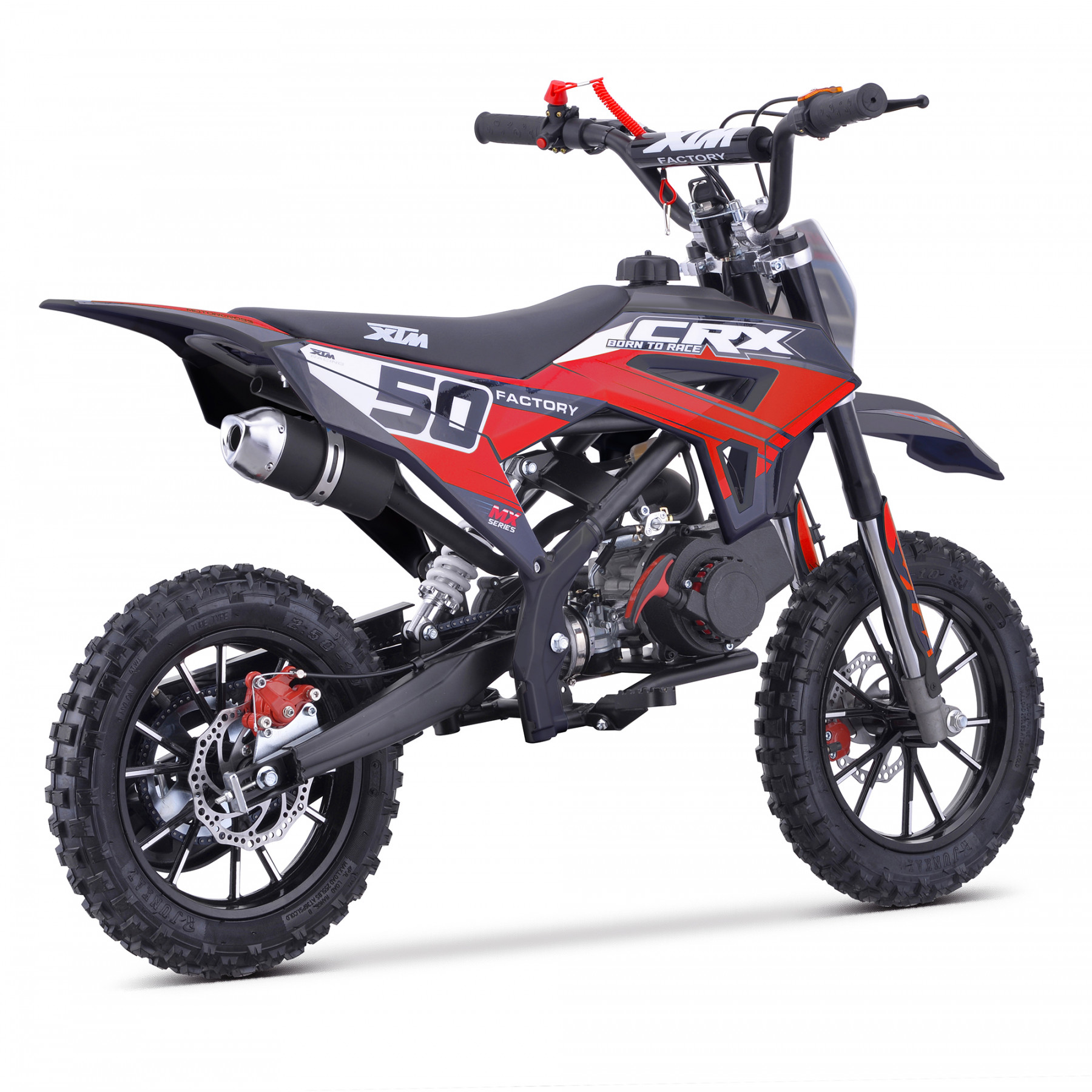 XTM CRX 50CC DIRT BIKE BLACK RED