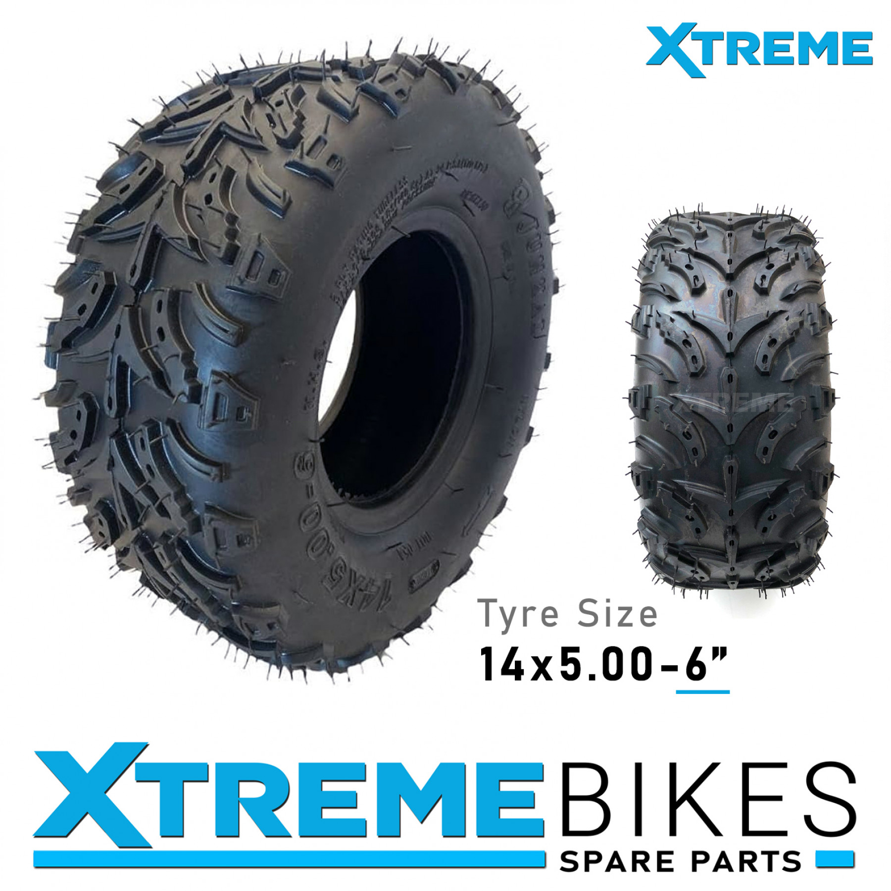 XTM RACING QUAD BIKE TUBELESS TYRE  14 X 5 - 6
