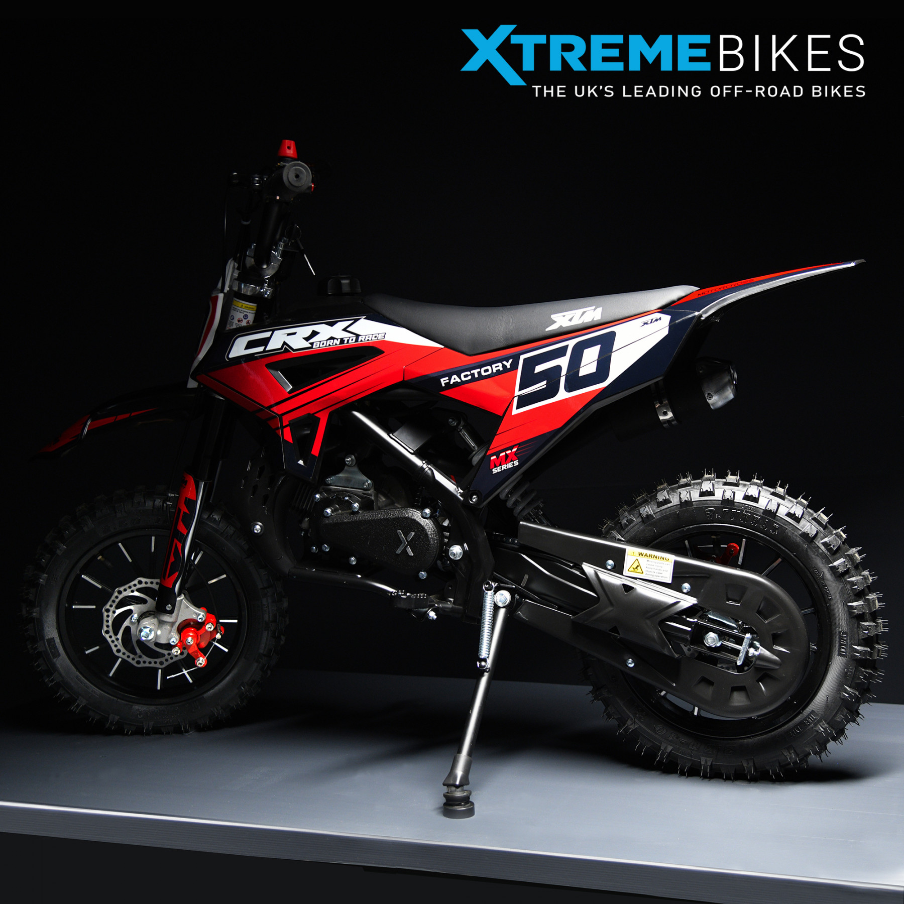 XTM CRX 50CC DIRT BIKE BLACK RED