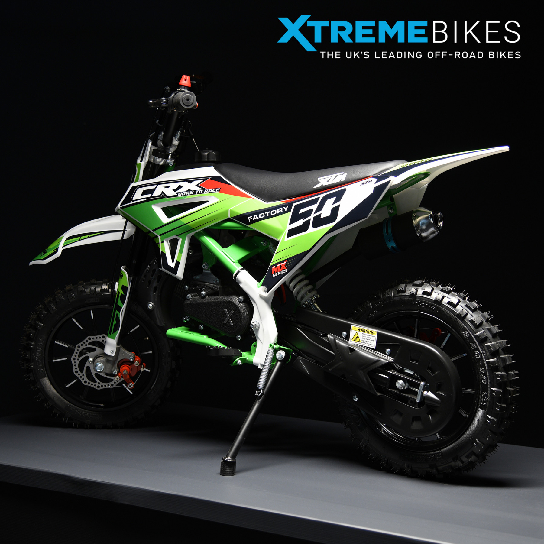 XTM CRX 50CC DIRT BIKE COLOUR-CODED GREEN