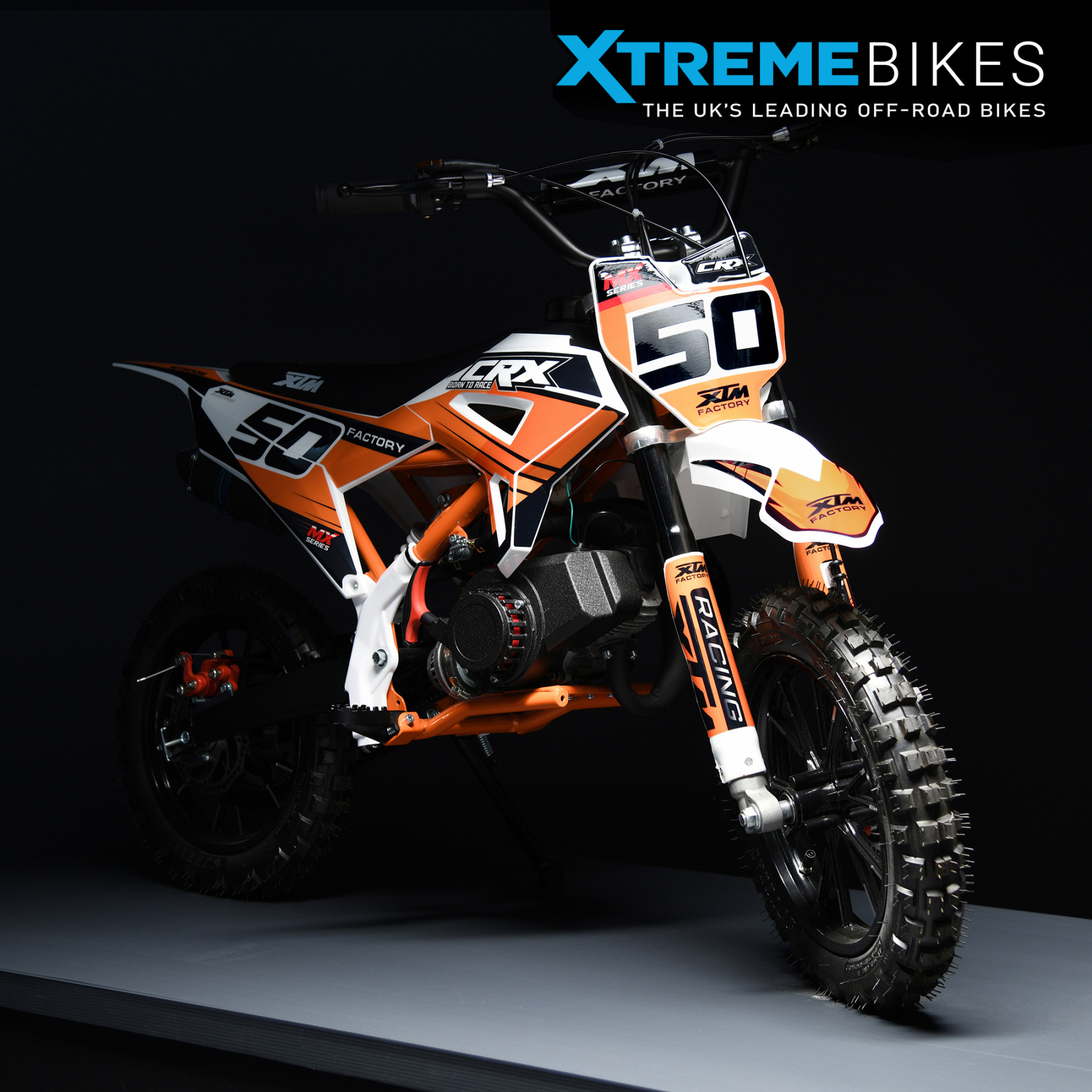 XTM CRX 50CC DIRT BIKE COLOUR-CODED ORANGE