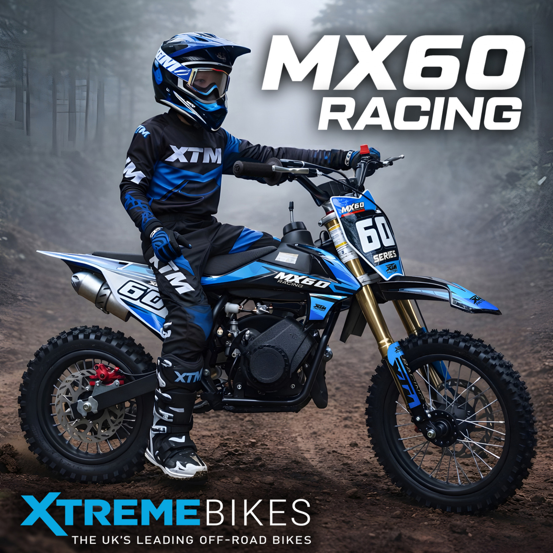 XTM MX60 RACING 60CC DIRT BIKE BLUE